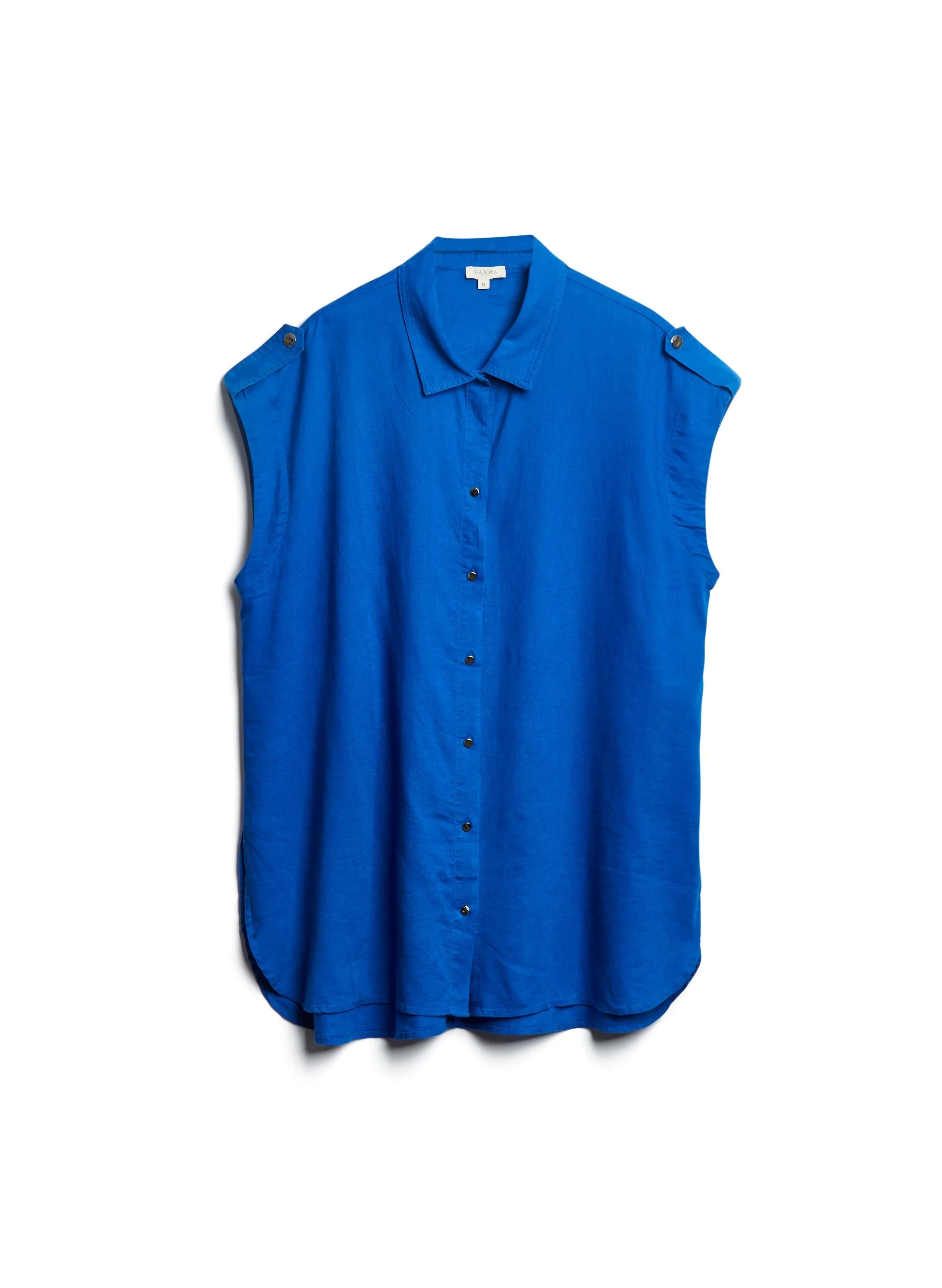 Cap Sleeve Linen-Blend Blouse sold by Laura product image thumbnail 5