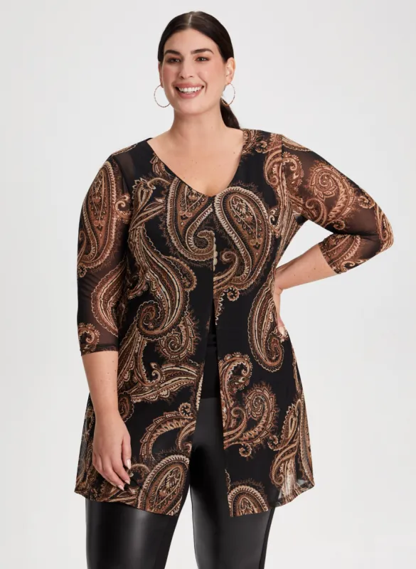 Split Front Paisley Top sold by Laura