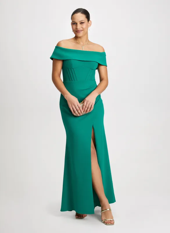 Slitted Off-The-Shoulder Dress sold by Laura