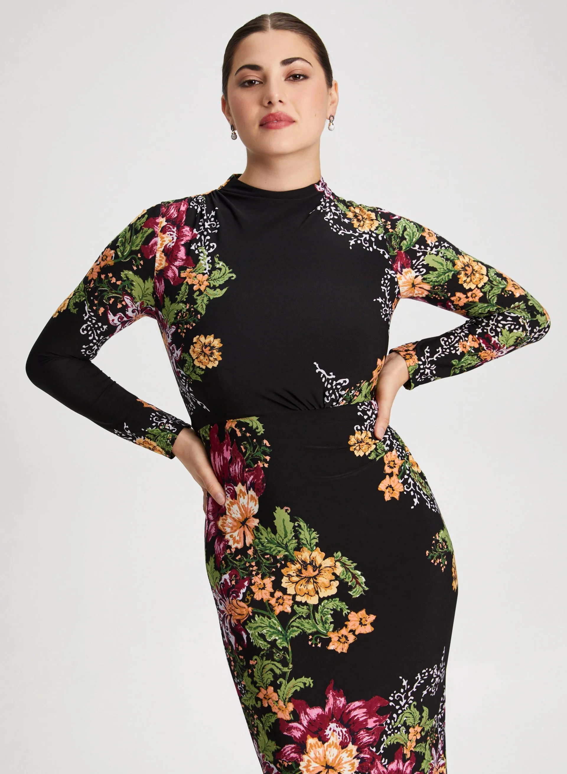 Floral Print Long Sleeve Dress sold by Laura product image thumbnail 4