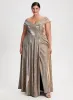 Bardot Neck Shimmer Detail Dress sold by Laura