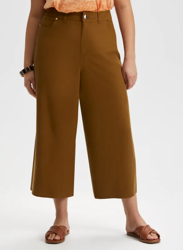 Pocket Detail Wide Leg Gaucho Pants sold by Laura