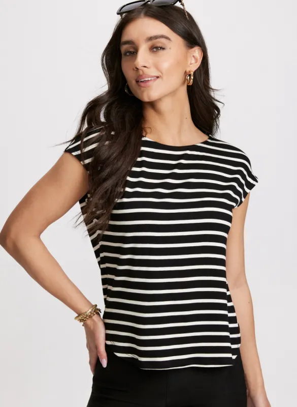 Striped Cap Sleeve Top sold by Laura