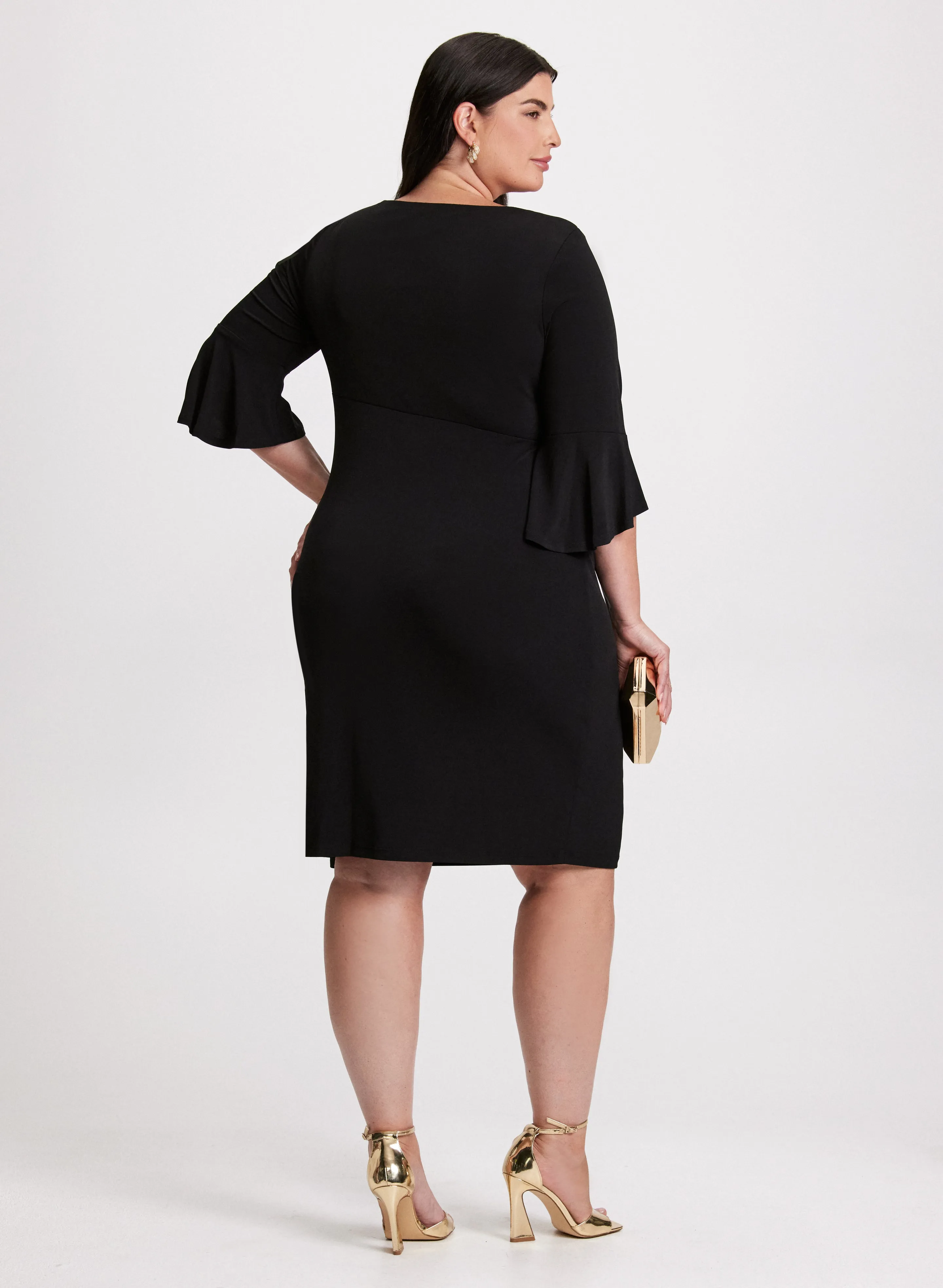 Flounce Sleeve Ruched Detail Dress sold by Laura product image thumbnail 3