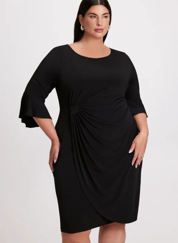 Flounce Sleeve Ruched Detail Dress sold by Laura