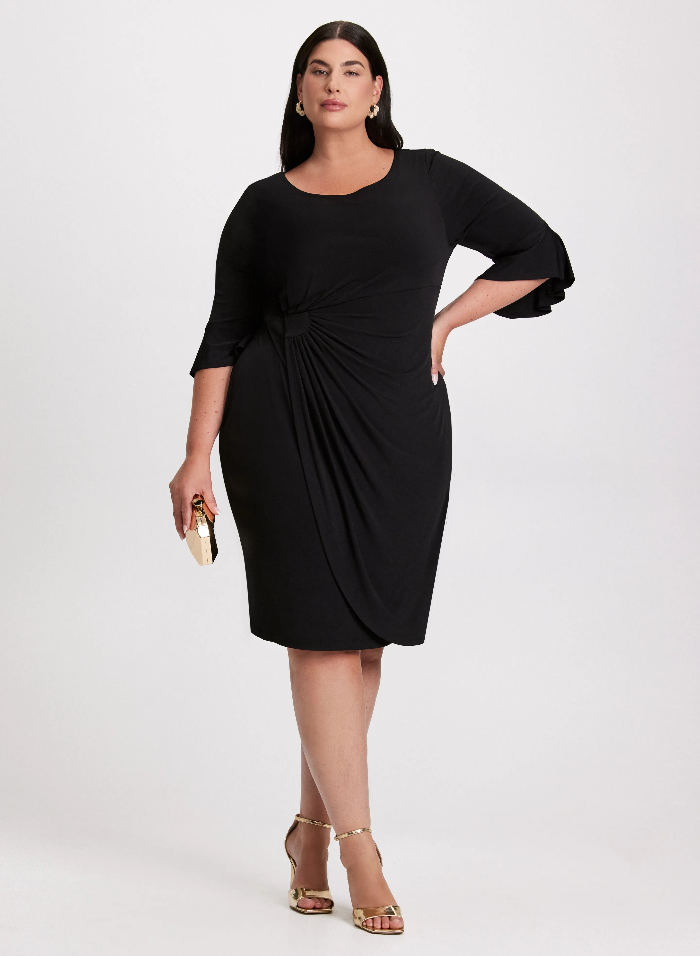 Flounce Sleeve Ruched Detail Dress sold by Laura product image thumbnail 5