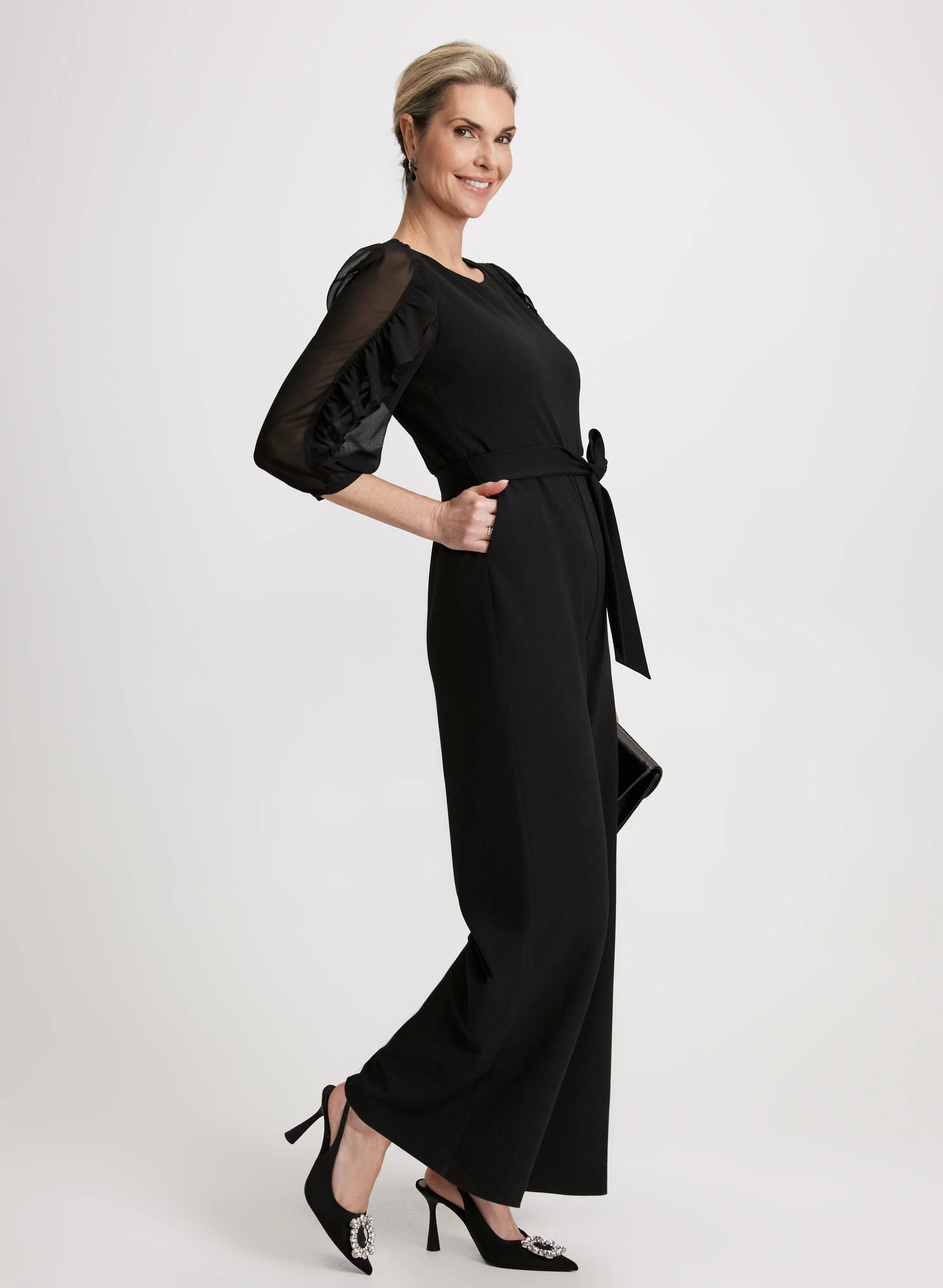 Ruffle Chiffon Sleeve Jumpsuit sold by Laura product image thumbnail 3