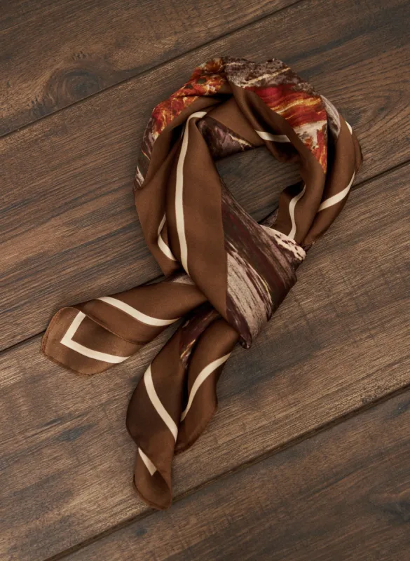 Marbled Print Square Scarf sold by Laura