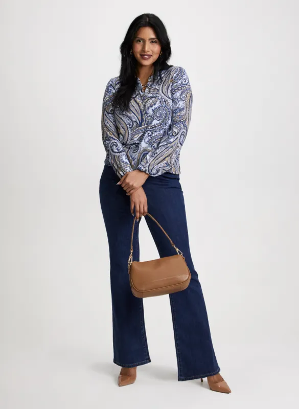 Split Neck Paisley Top & Bootcut Jeans sold by Laura