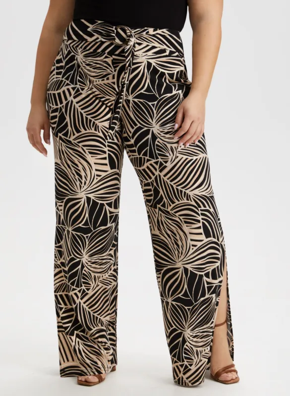 Joseph Ribkoff - Palm Leaf Print Wide Leg Pants sold by Laura