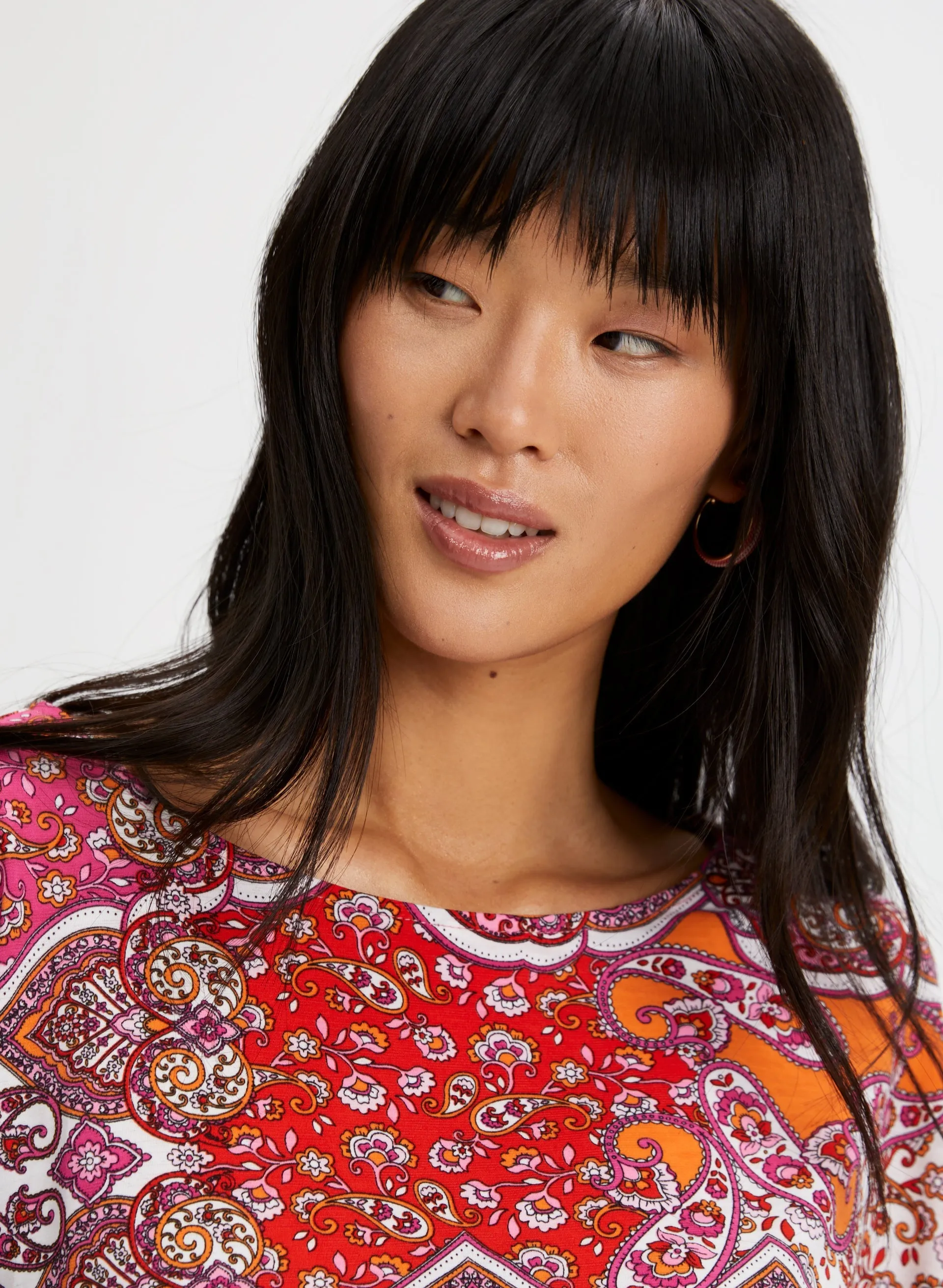 Patchwork Print Poncho Sleeve Top sold by Laura product image thumbnail 2