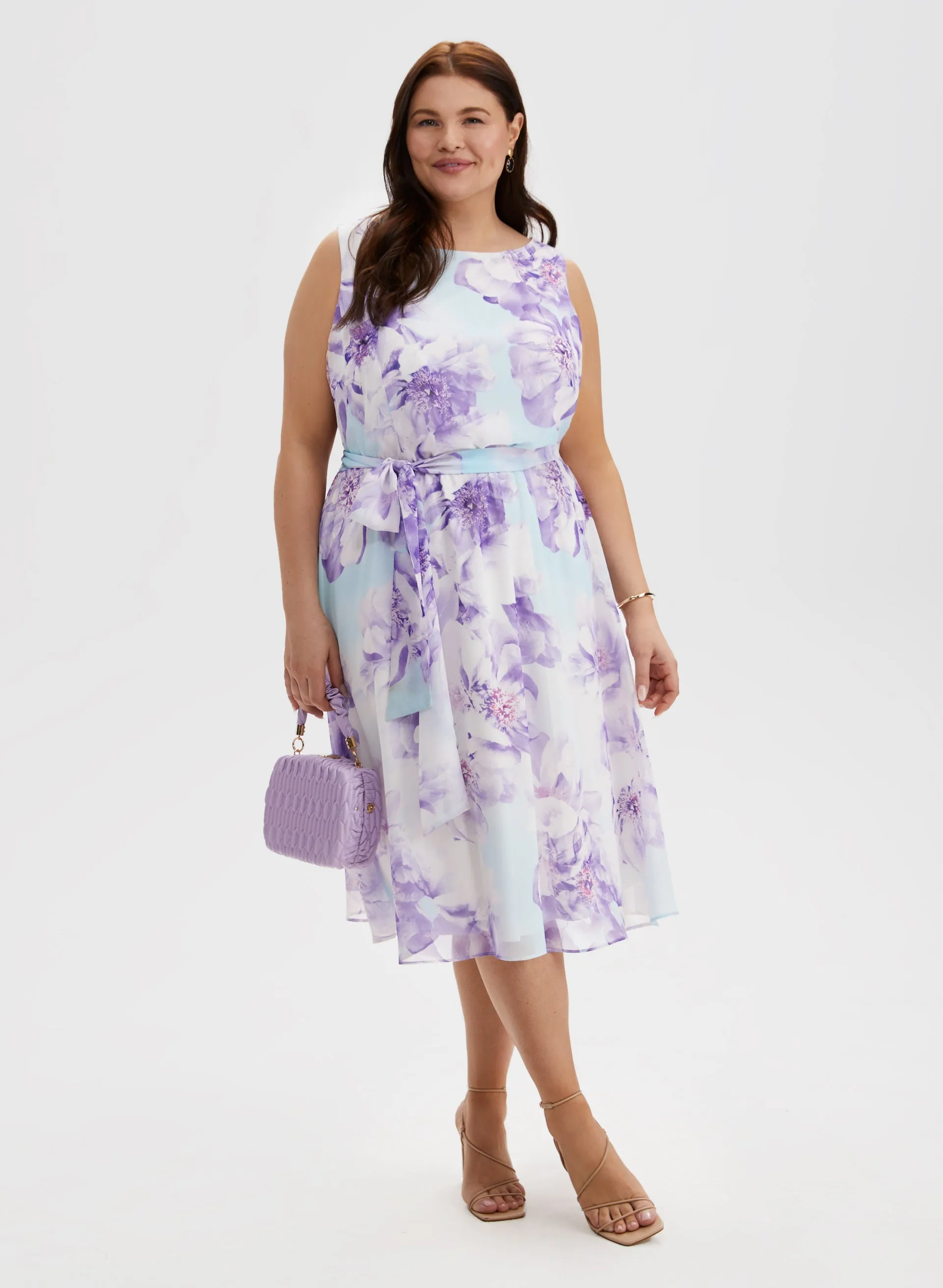 Floral Print Belted Dress sold by Laura