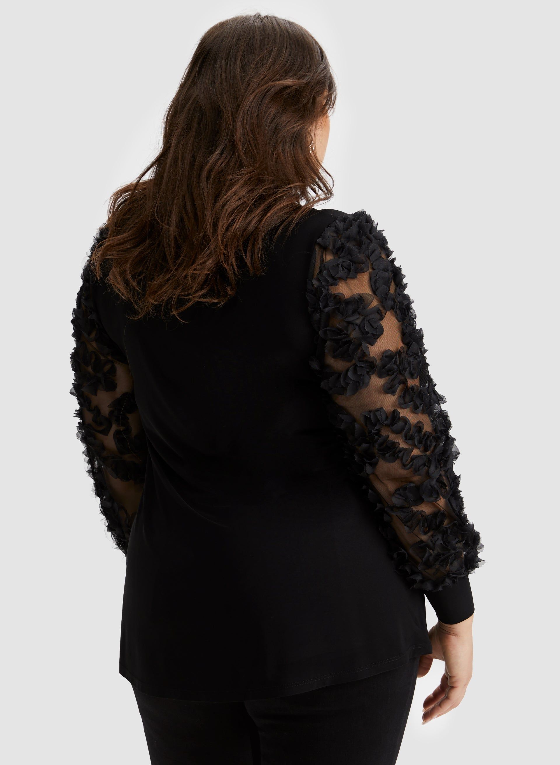 Puff & Mesh Sleeve Top sold by Laura product image thumbnail 2