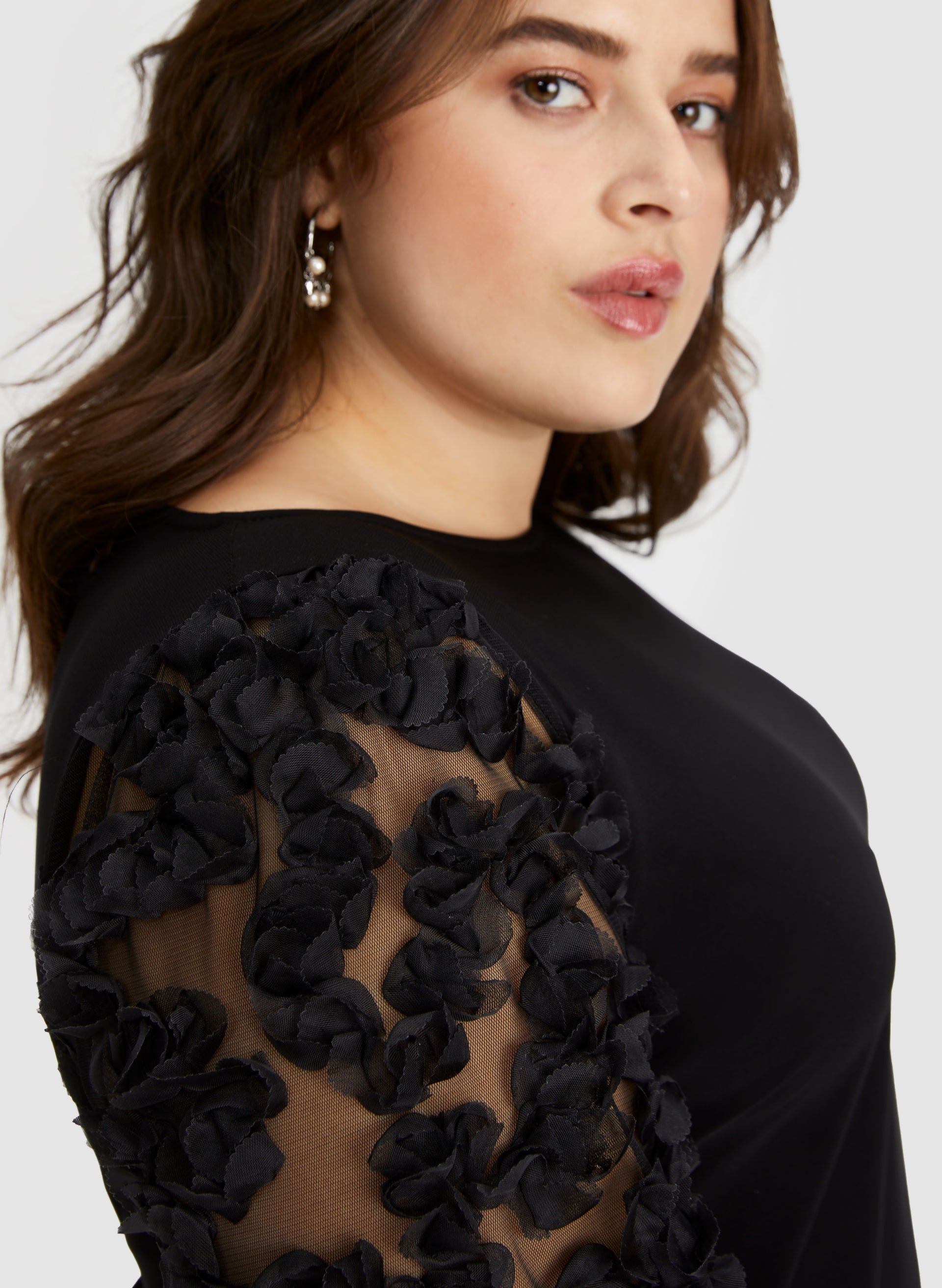 Puff & Mesh Sleeve Top sold by Laura product image thumbnail 3