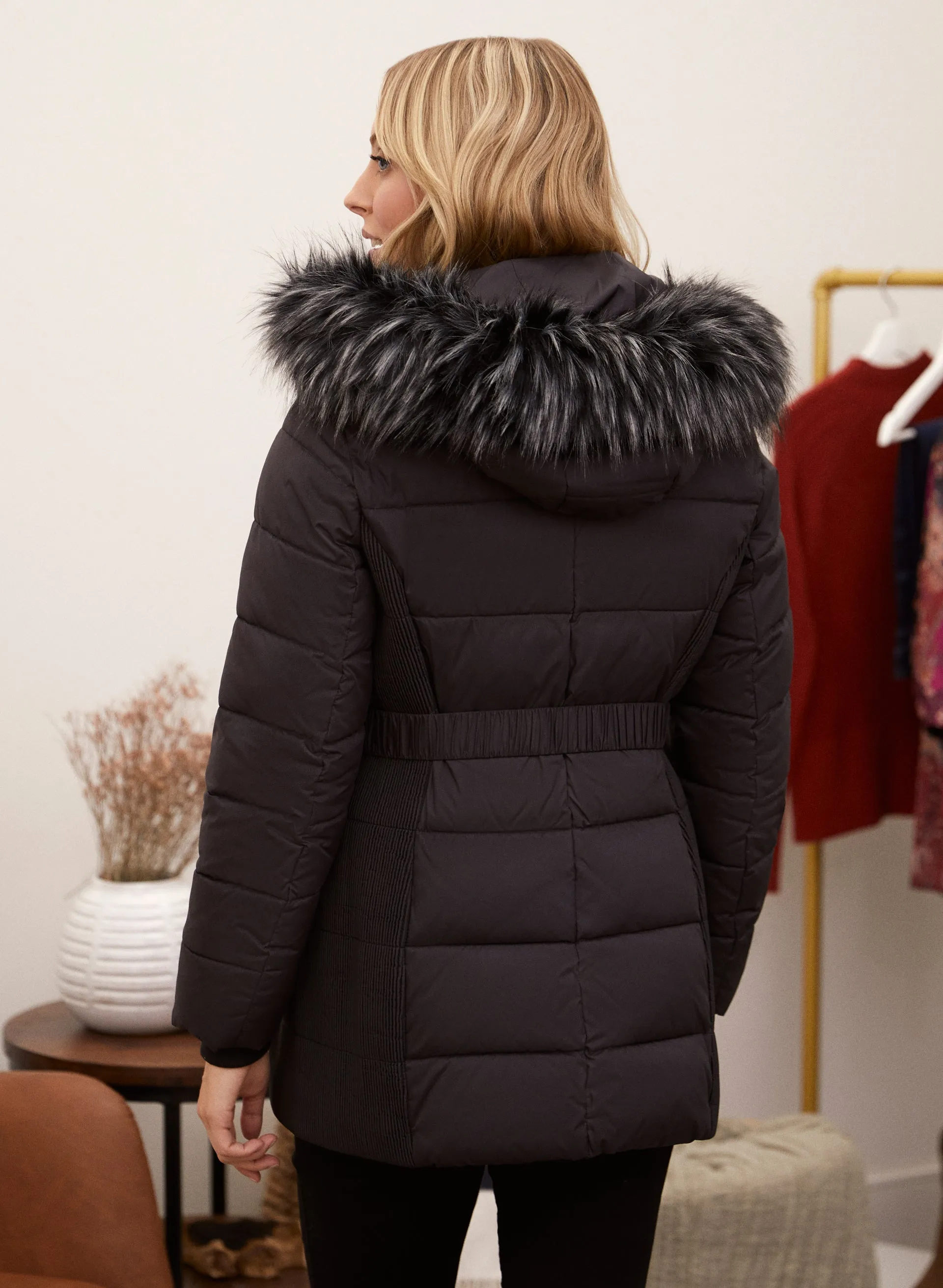 Quilted Vegan Down Belt Coat sold by Laura product image thumbnail 2