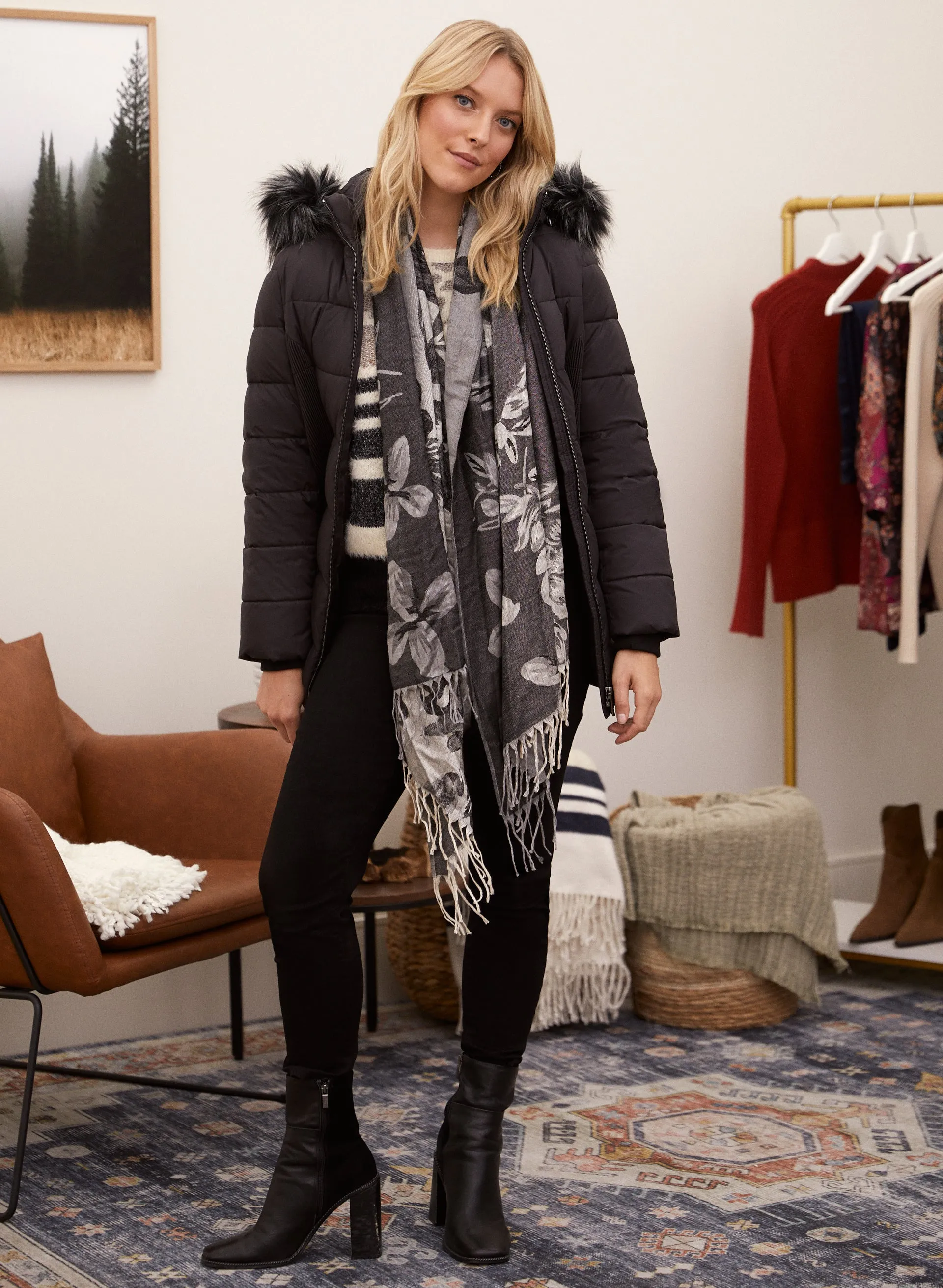 Quilted Vegan Down Belt Coat sold by Laura product image thumbnail 3