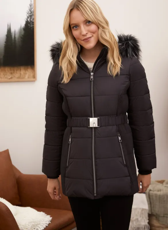 Quilted Vegan Down Belt Coat sold by Laura