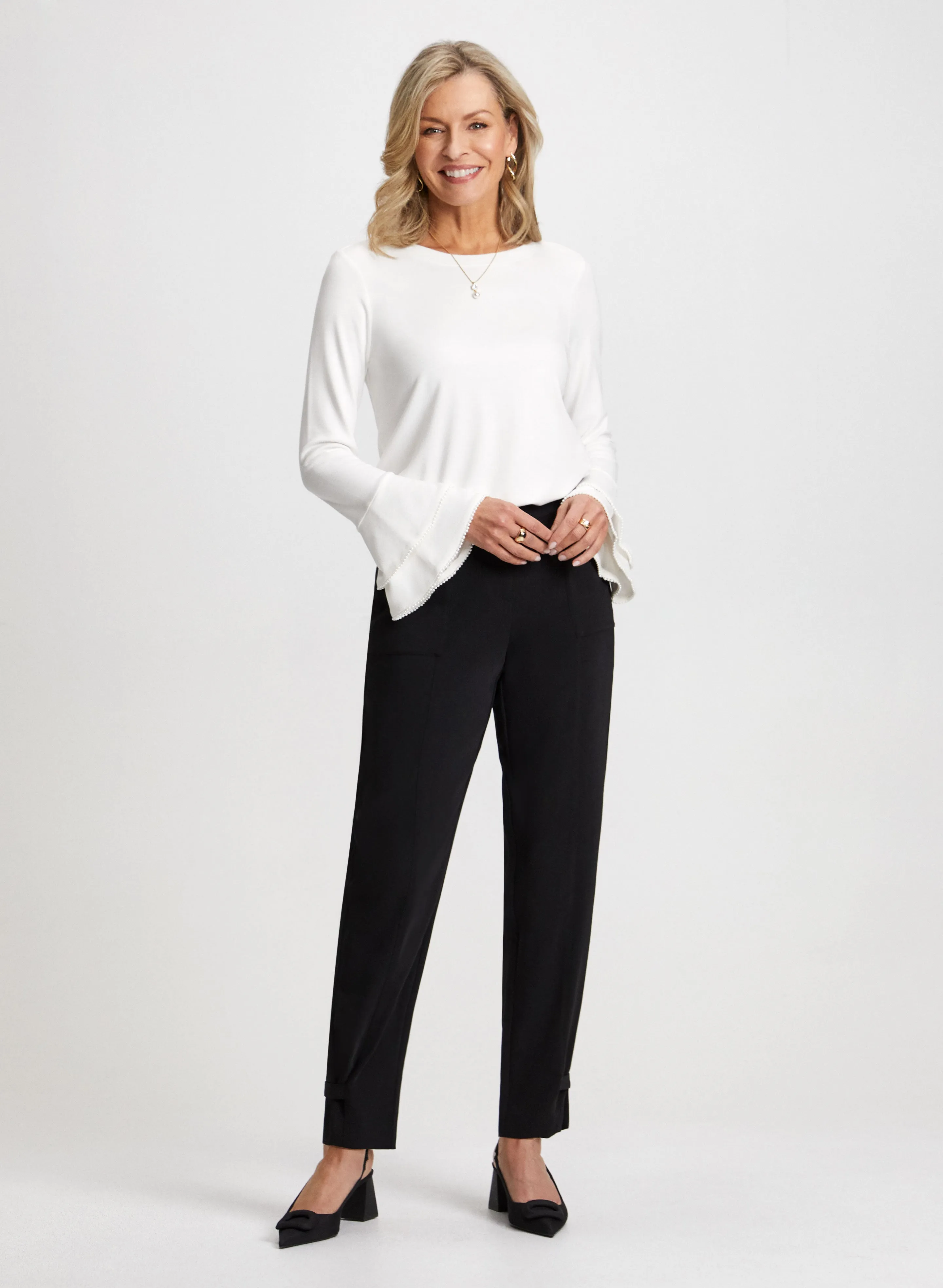 Tiered Sleeve Top & Tapered Leg Pants sold by Laura