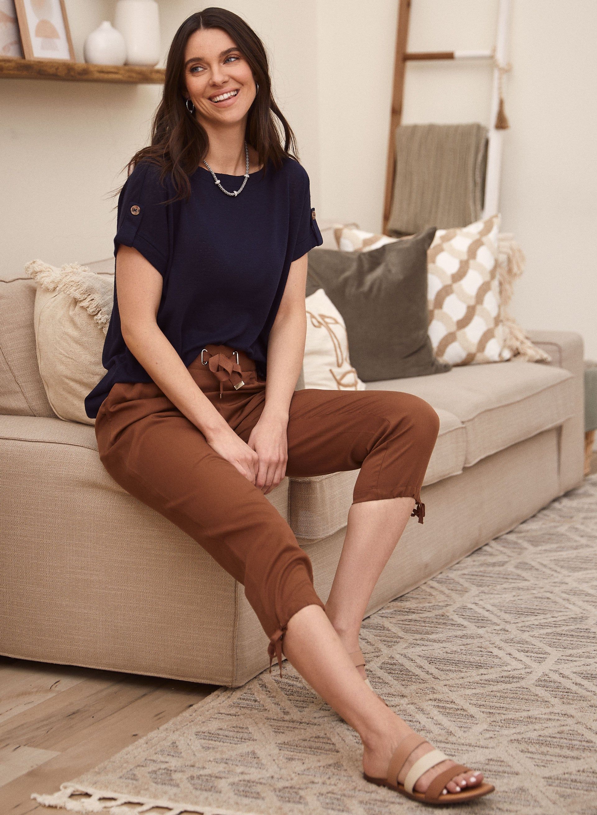 Boatneck Linen-Blend Tee sold by Laura product image thumbnail 3