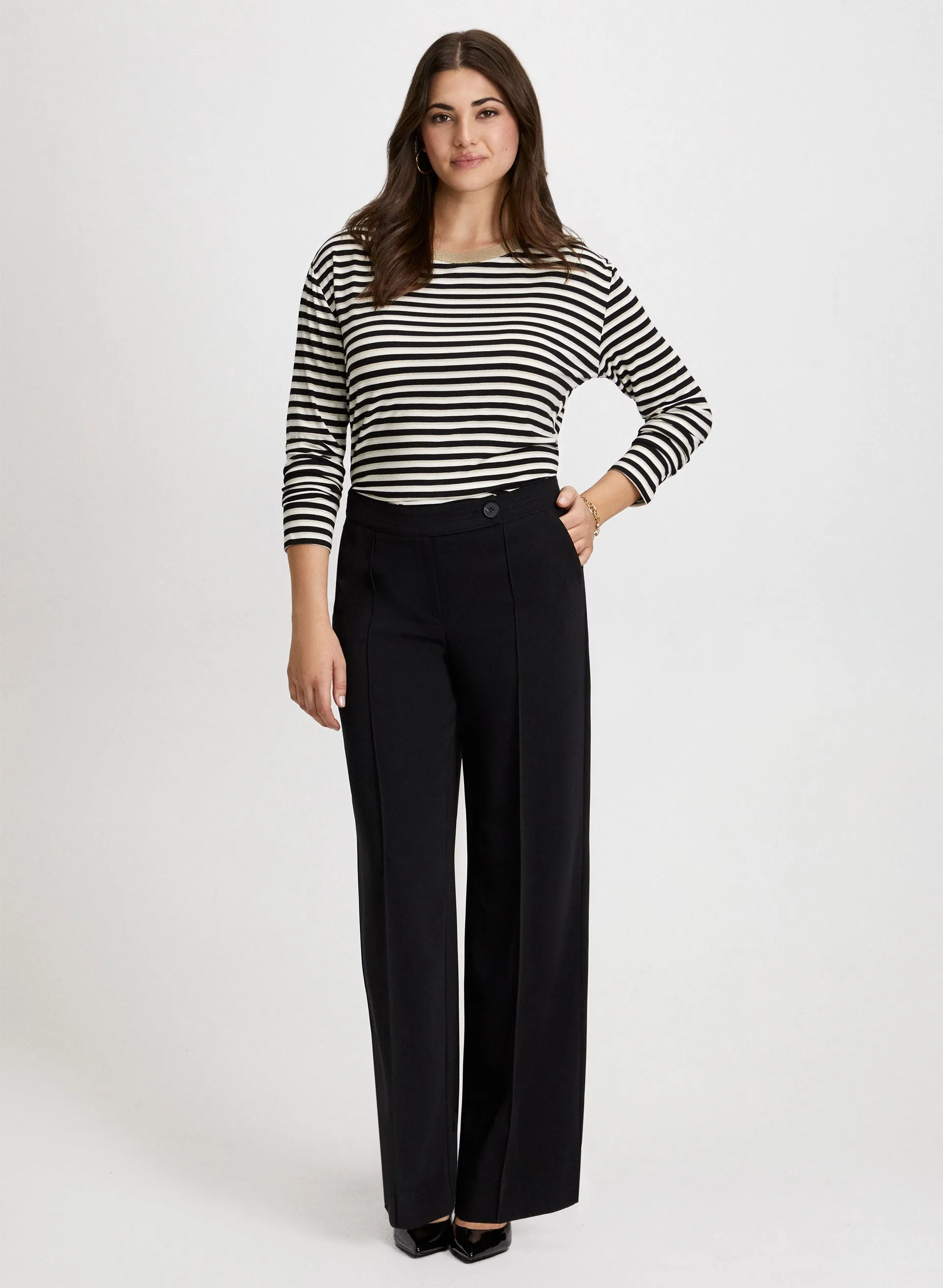 Stripe Print Top & Wide Leg Pants sold by Laura