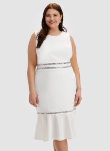 Glitter Trim Sleeveless Dress sold by Laura