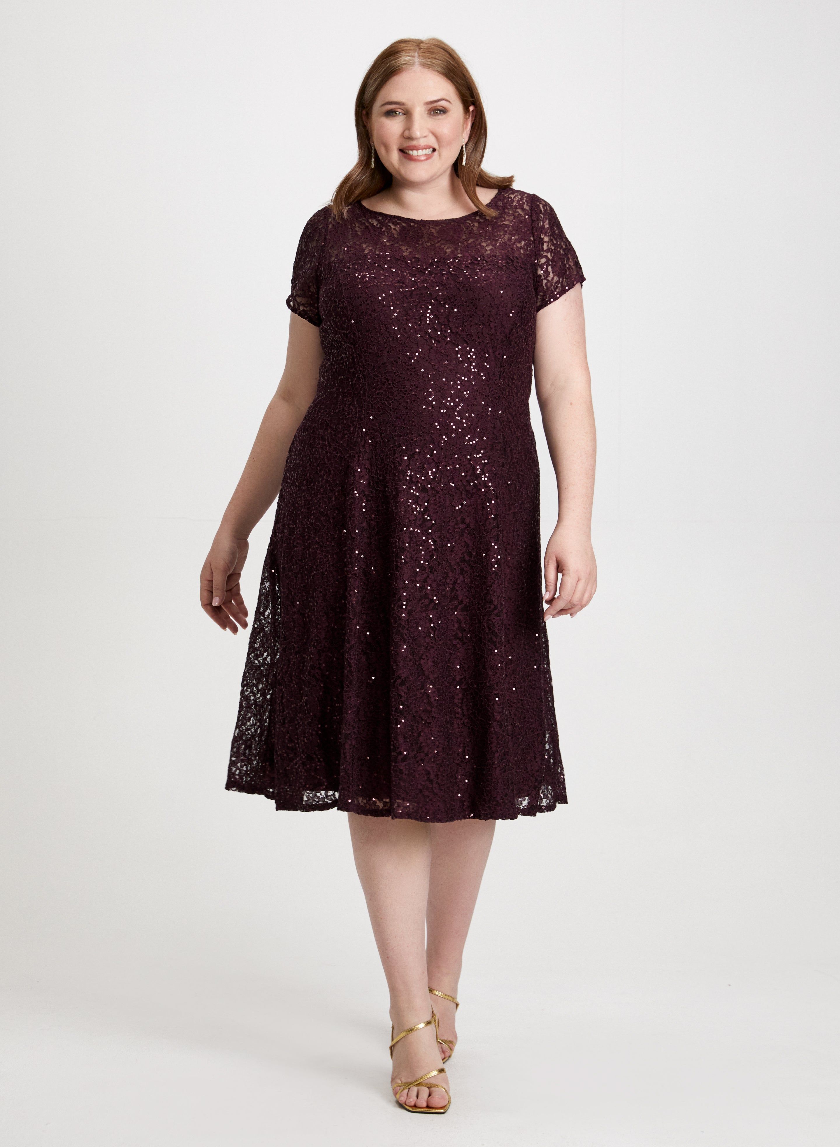 Sequin Embellished Lace Dress sold by Laura