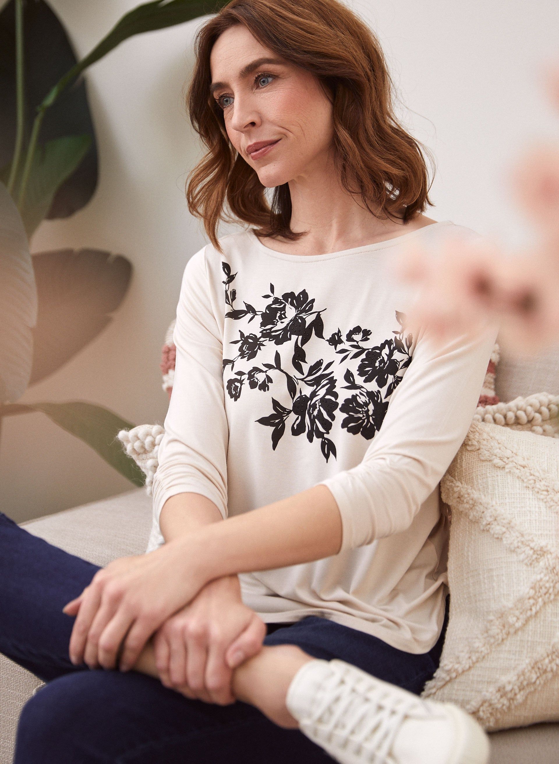 Floral Print 3/4 Sleeve Top sold by Laura product image thumbnail 2