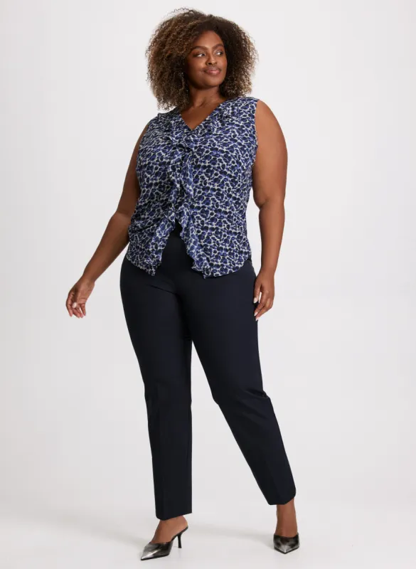 Leopard Print Blouse & Cotton-Blend Pants sold by Laura