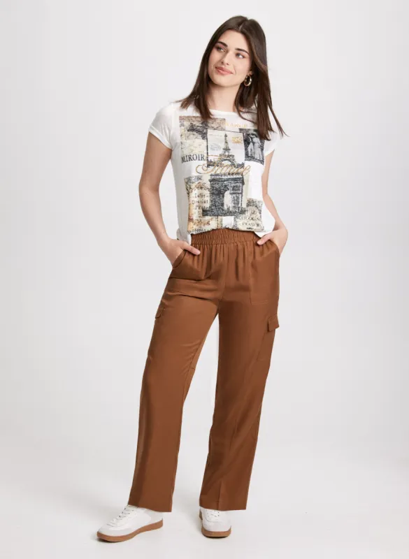 Paris Print T-Shirt & Cargo Pants sold by Laura