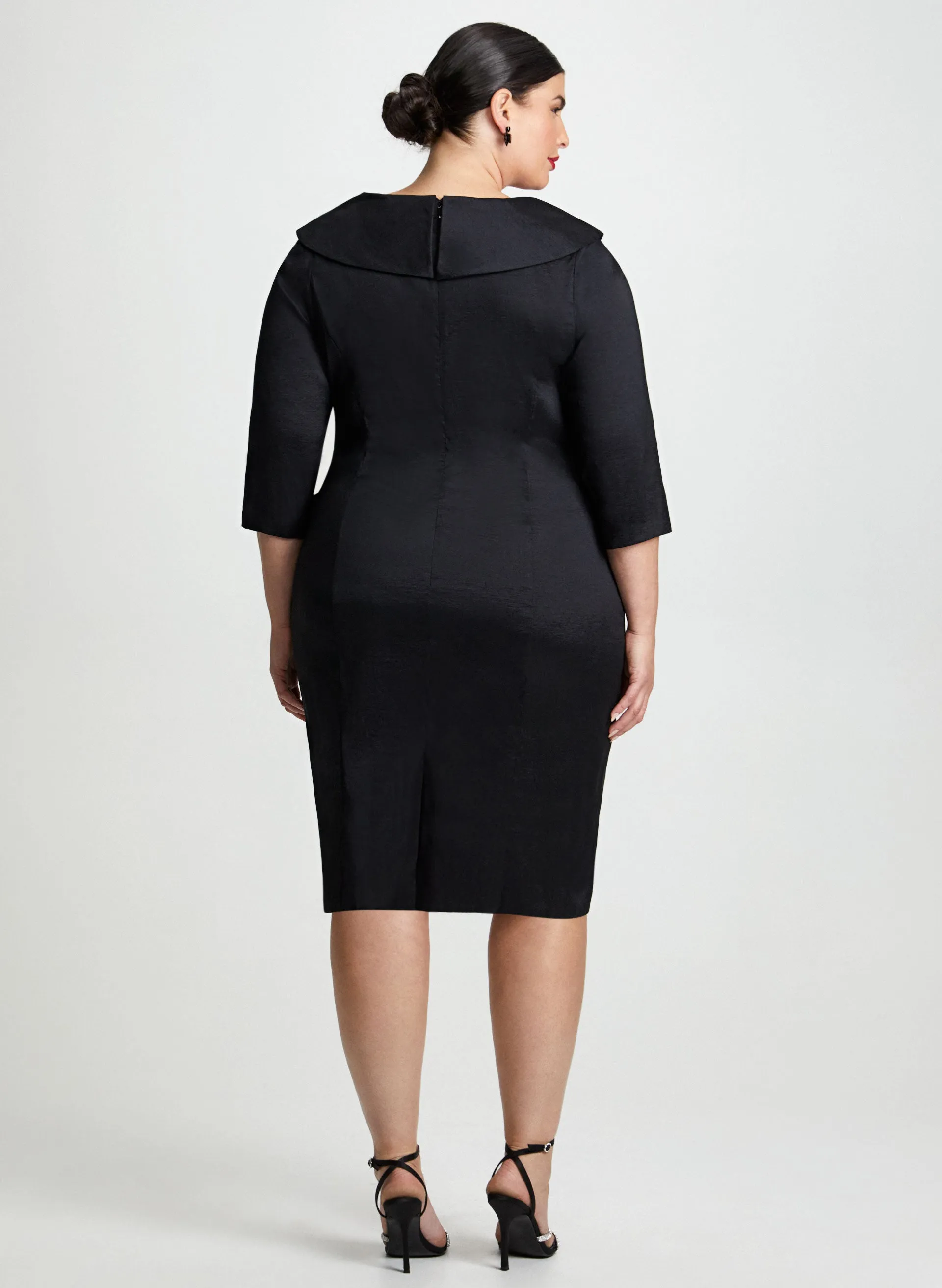 Wrap-Style Taffeta Dress sold by Laura product image thumbnail 3