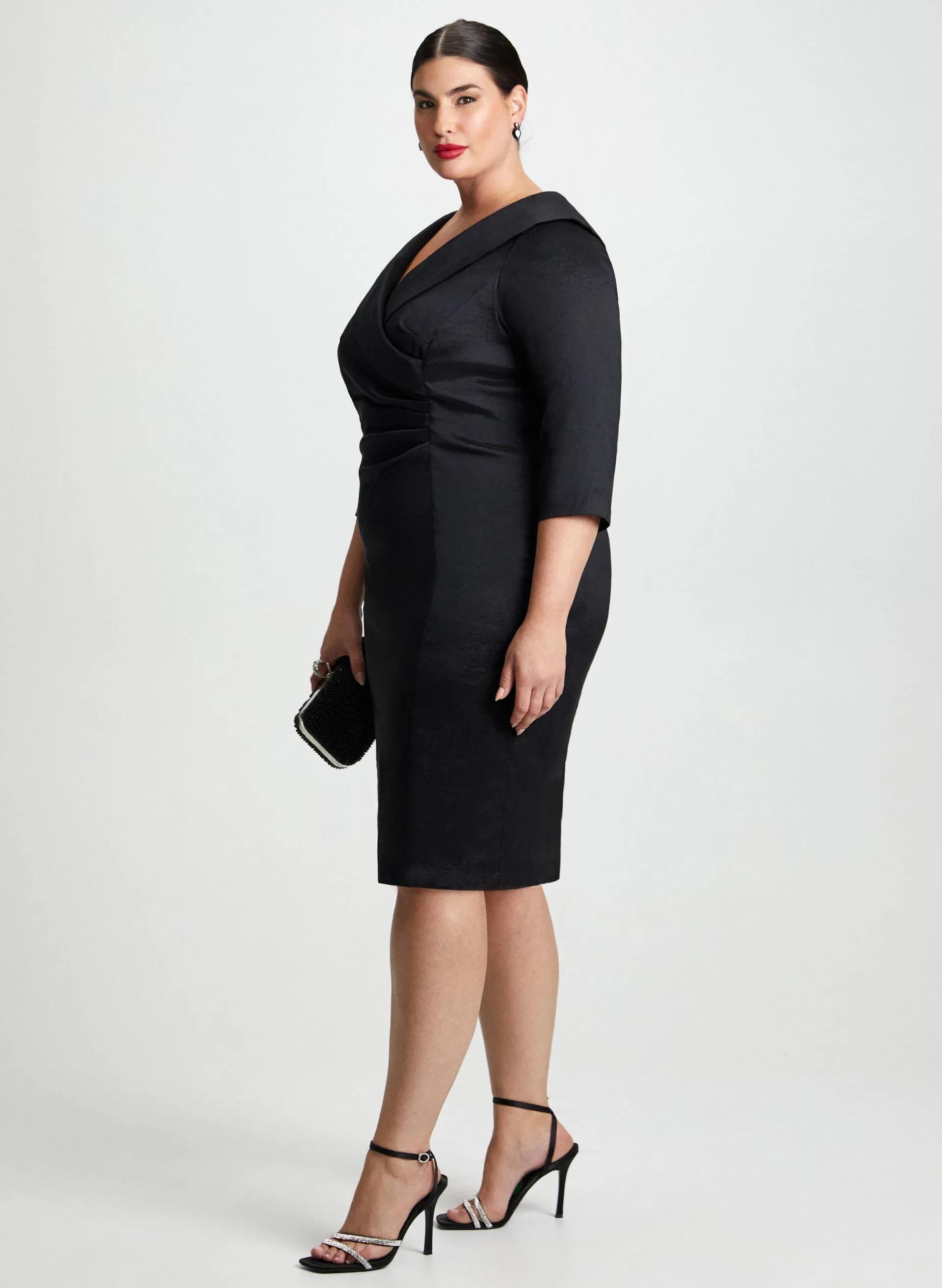 Wrap-Style Taffeta Dress sold by Laura product image thumbnail 2