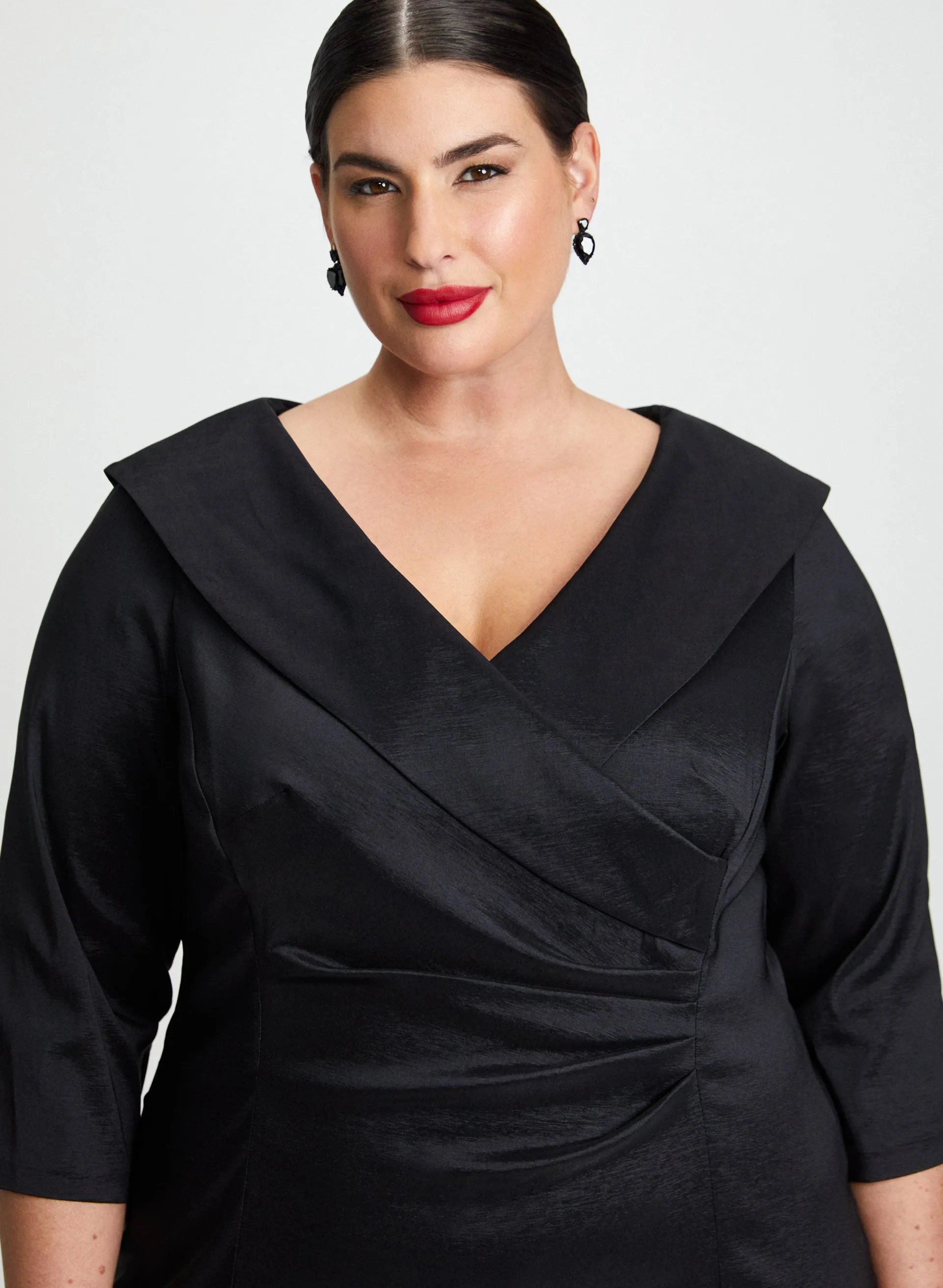 Wrap-Style Taffeta Dress sold by Laura product image thumbnail 4