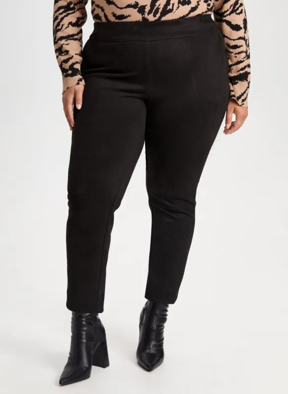 Pull-On Faux Suede Pants sold by Laura