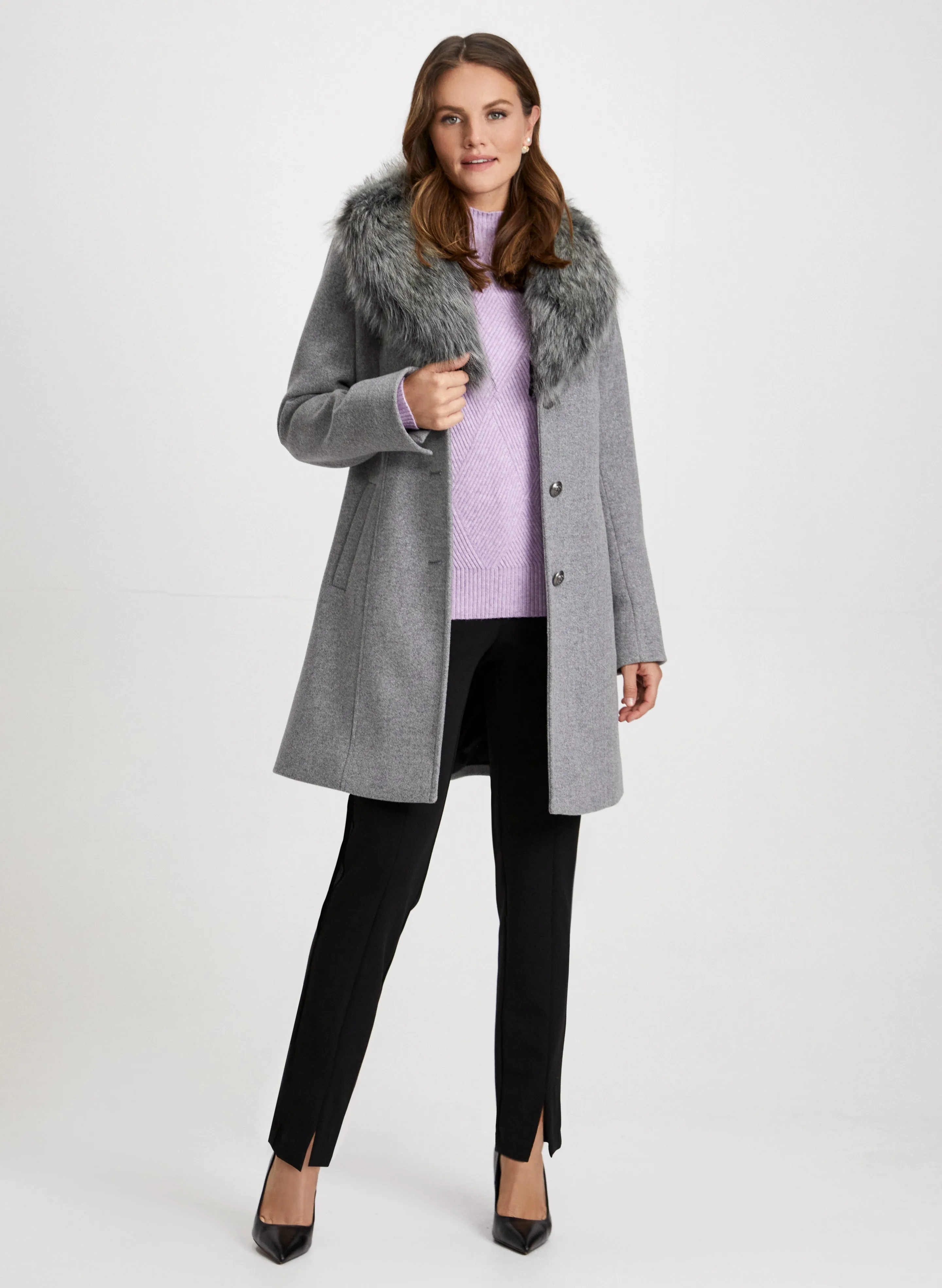 Mock Neck Sweater & Front Slit Pants sold by Laura