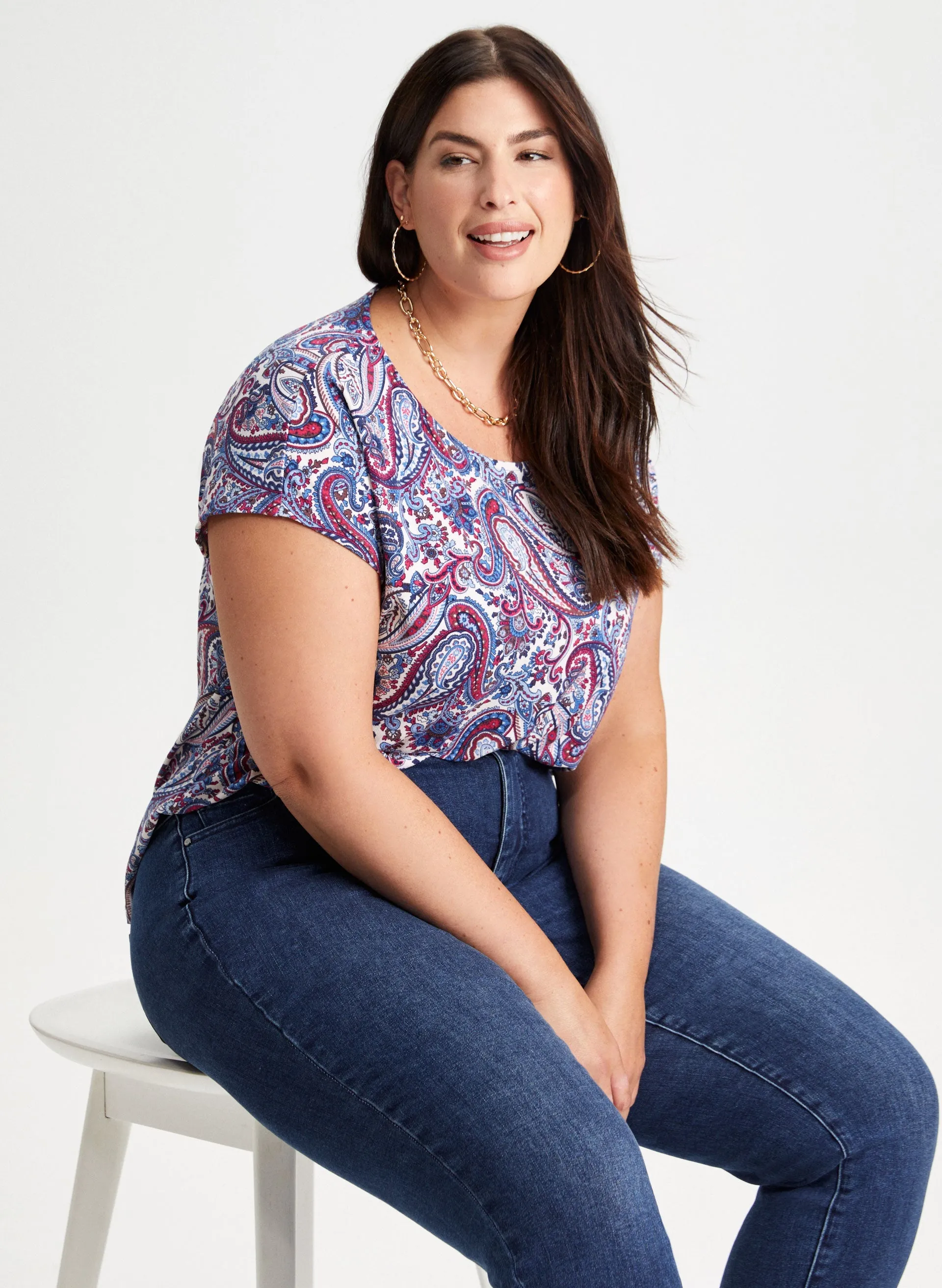 Paisley Print Drop Shoulder Top sold by Laura