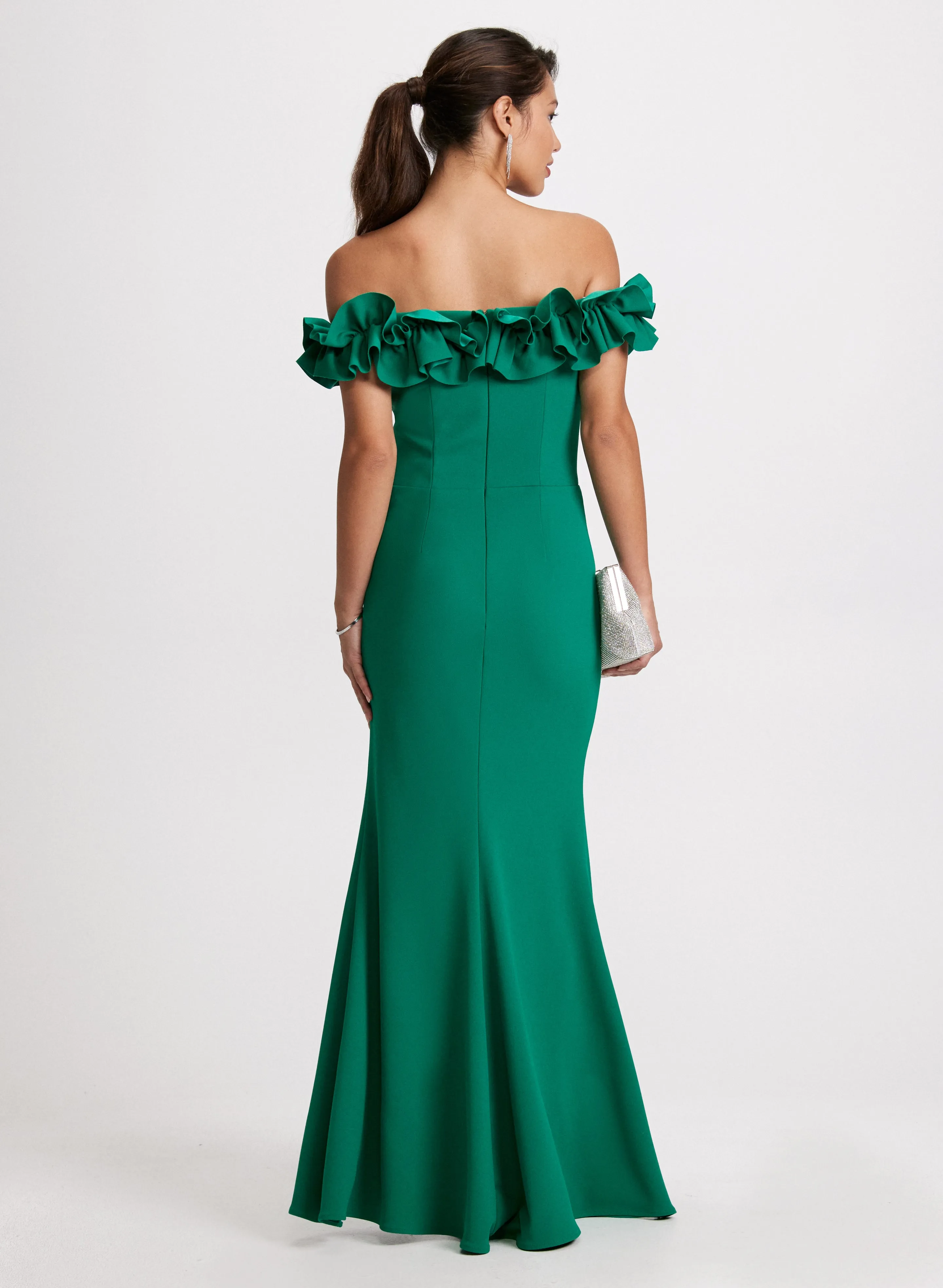 Ruffle Neck Fitted Gown sold by Laura product image thumbnail 3