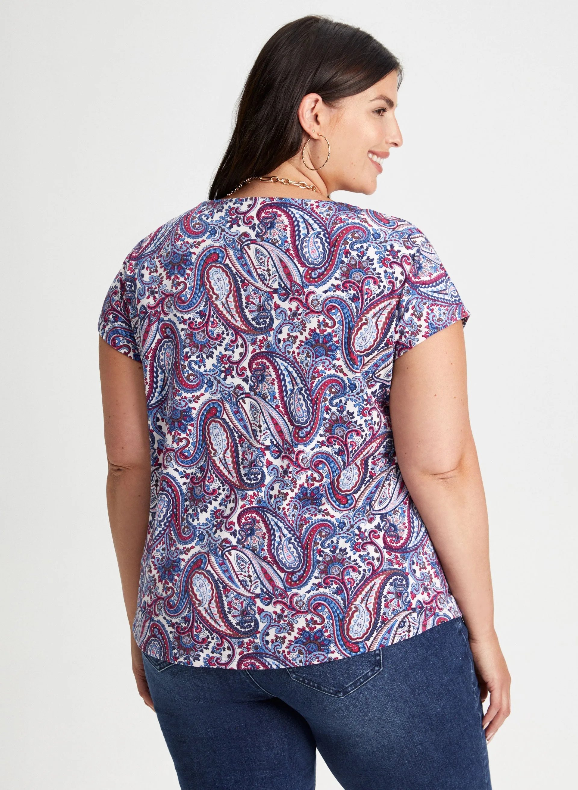 Paisley Print Drop Shoulder Top sold by Laura product image thumbnail 2