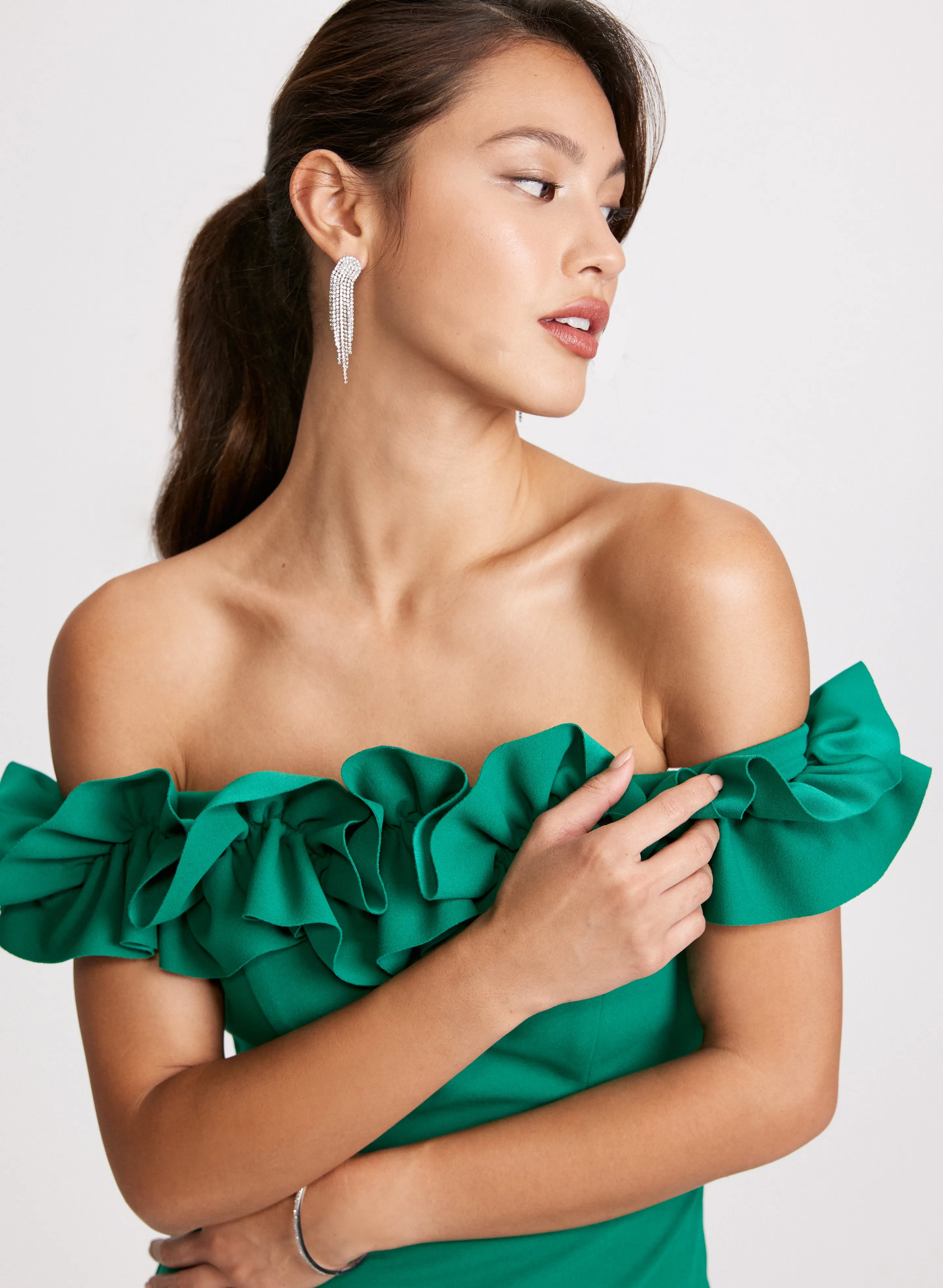 Ruffle Neck Fitted Gown sold by Laura product image thumbnail 4