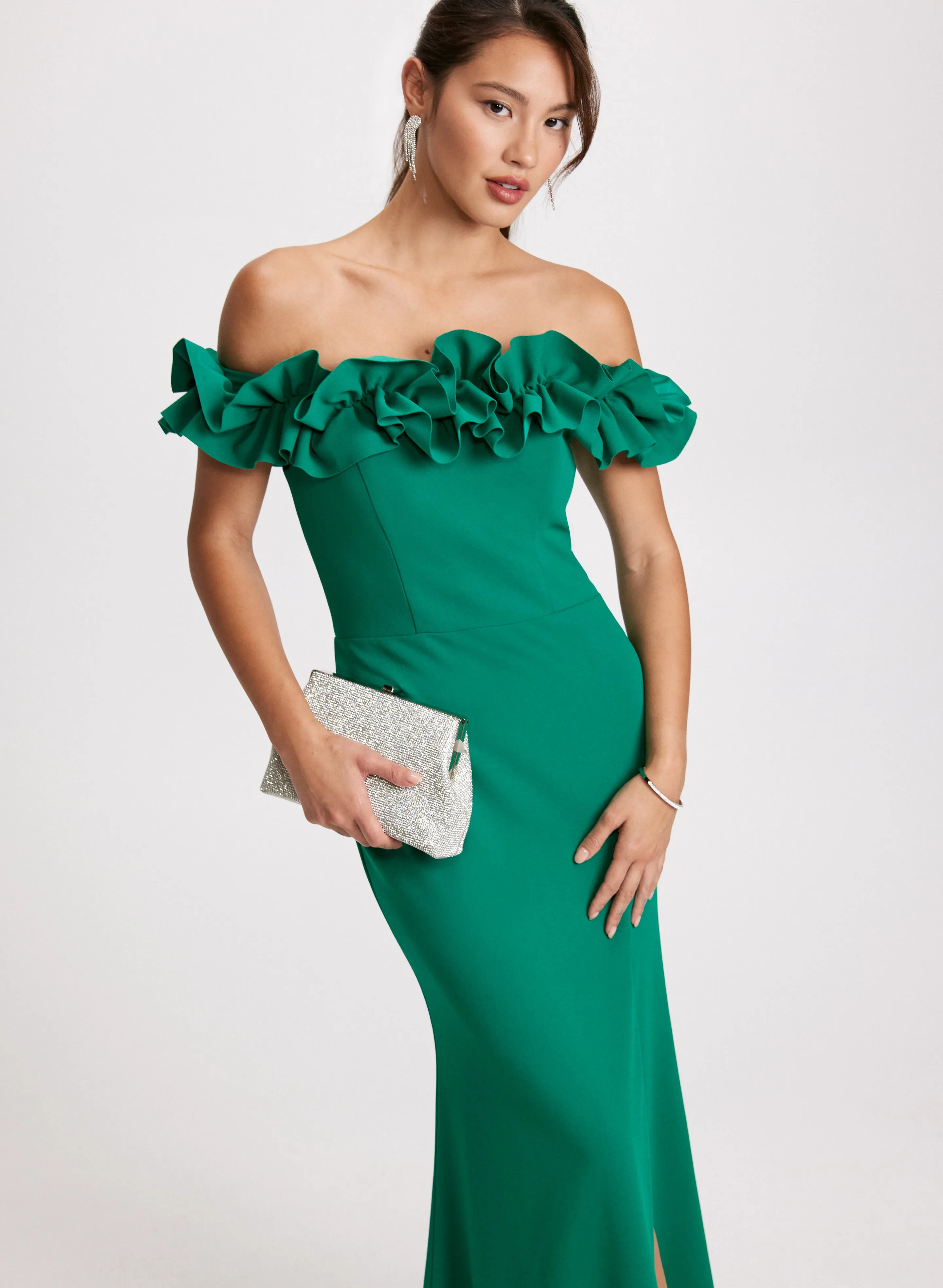 Ruffle Neck Fitted Gown sold by Laura product image thumbnail 5