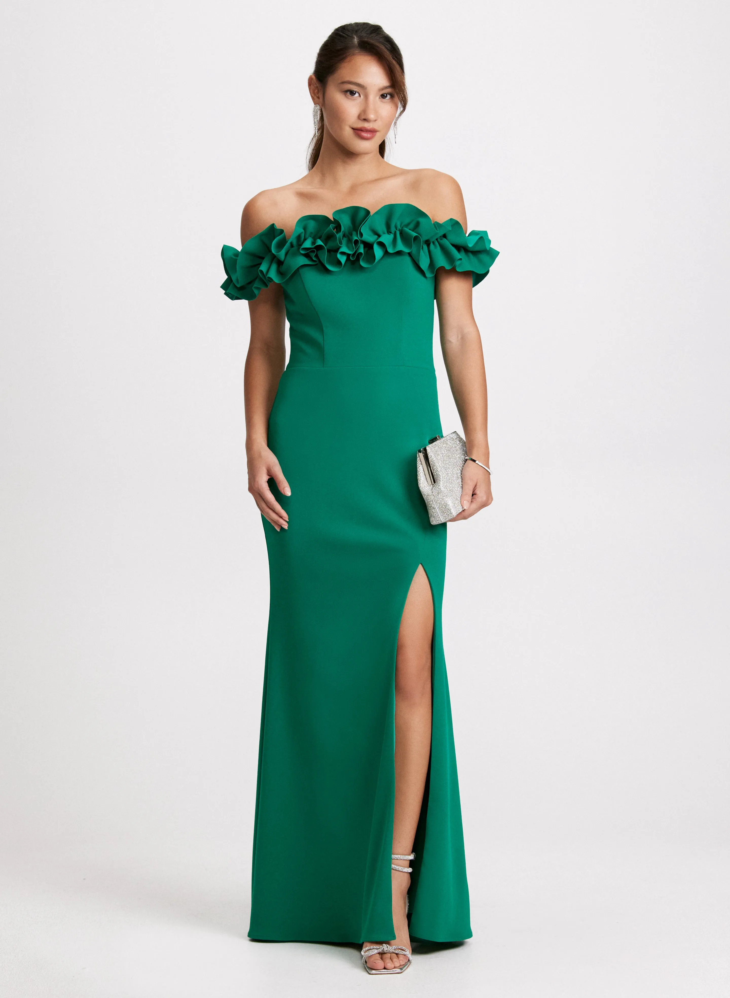 Ruffle Neck Fitted Gown sold by Laura product image thumbnail 2