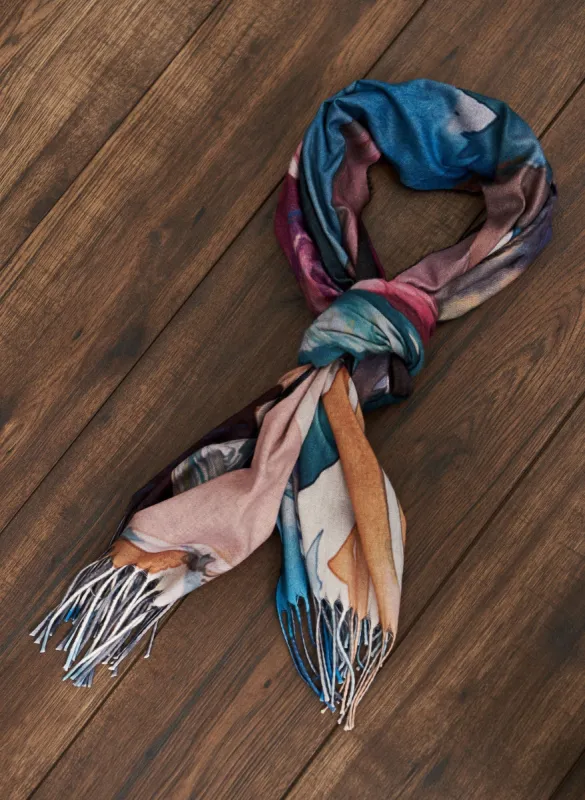 Abstract Floral Reversible Scarf sold by Laura