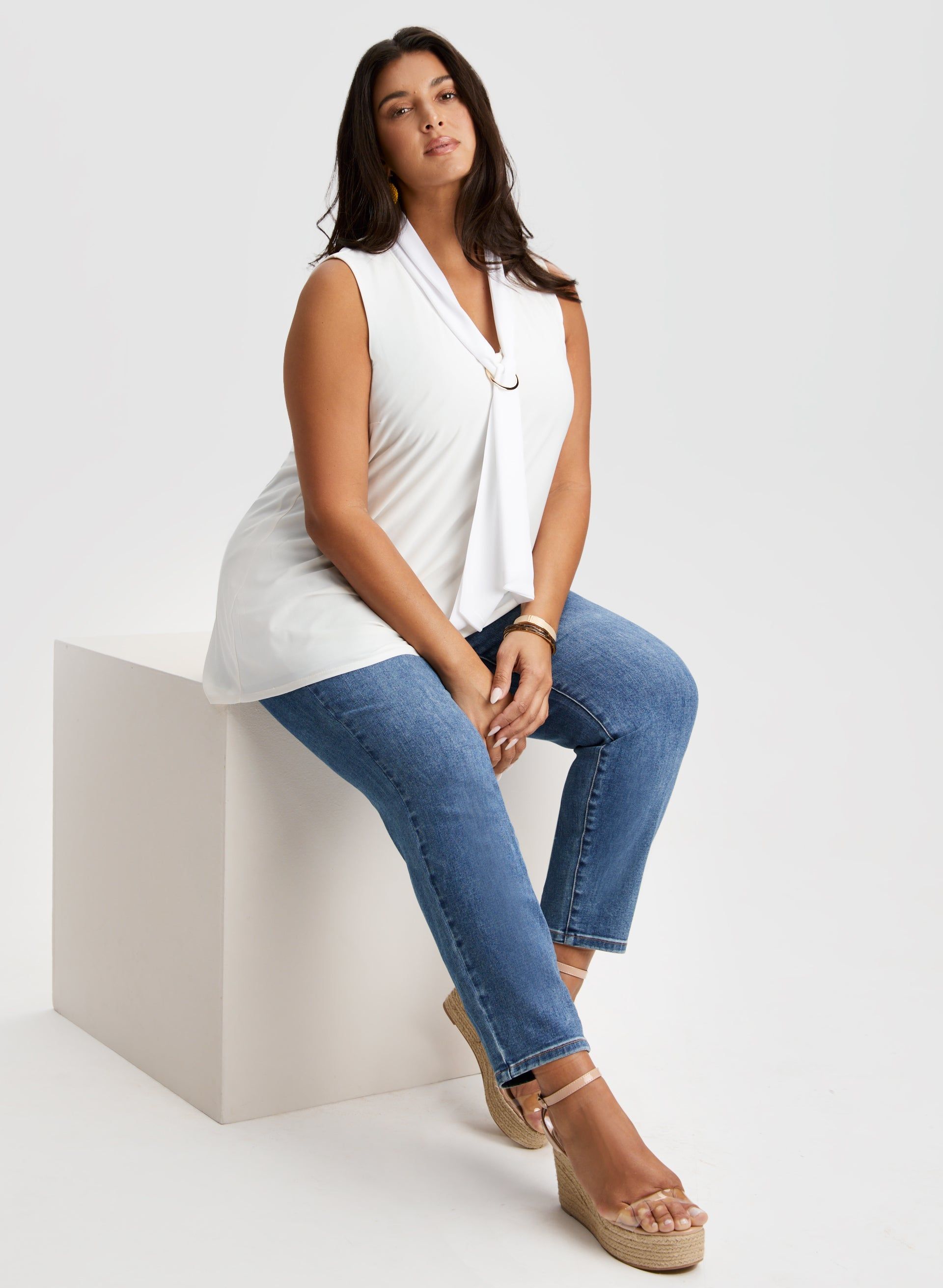 Chiffon Tie Detail Sleeveless Top sold by Laura product image thumbnail 4