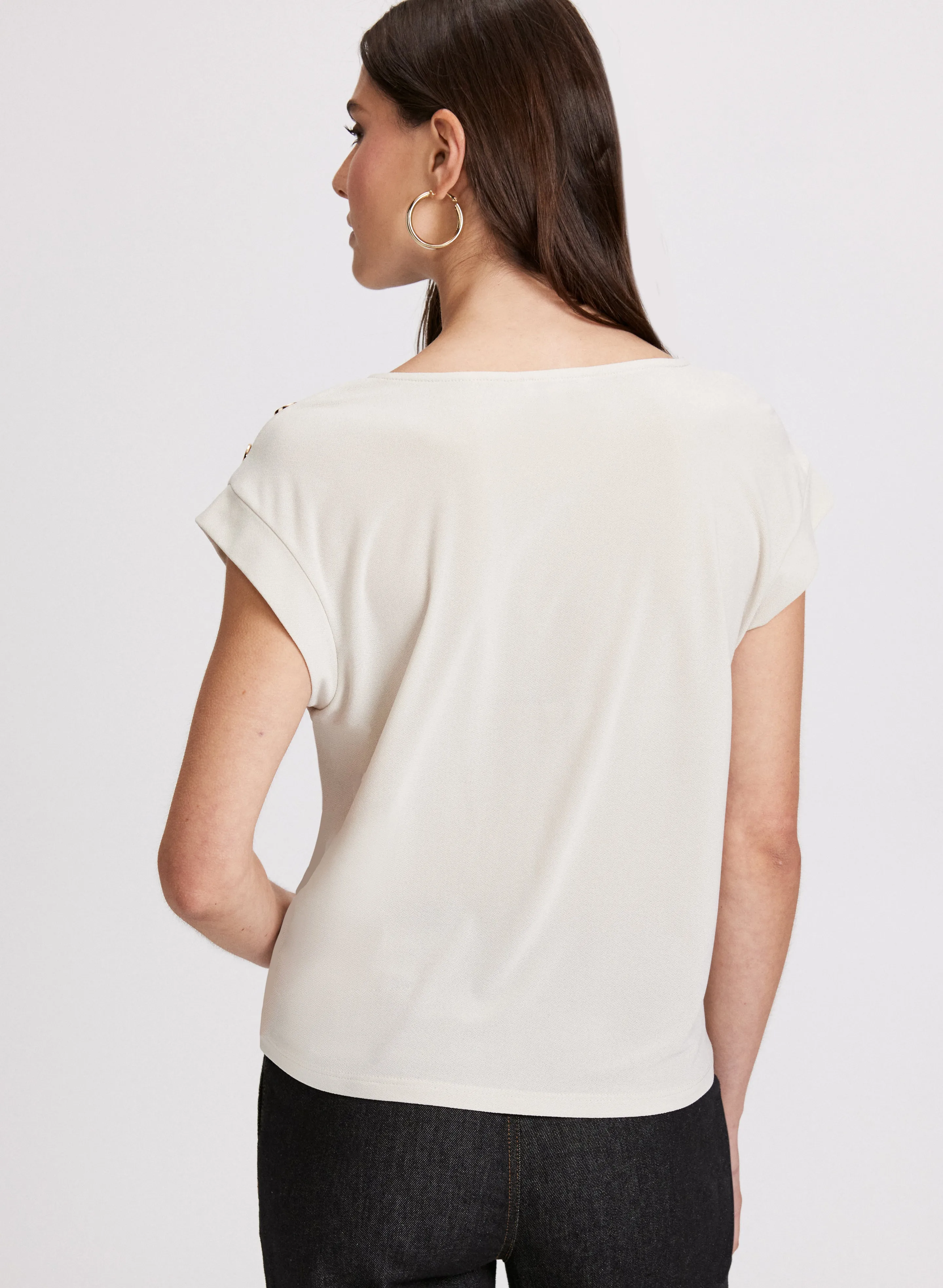 Button Shoulder Detail Top sold by Laura product image thumbnail 4