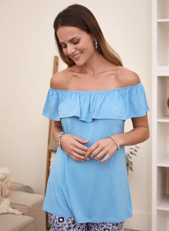 Off The Shoulder Ruffle Top sold by Laura