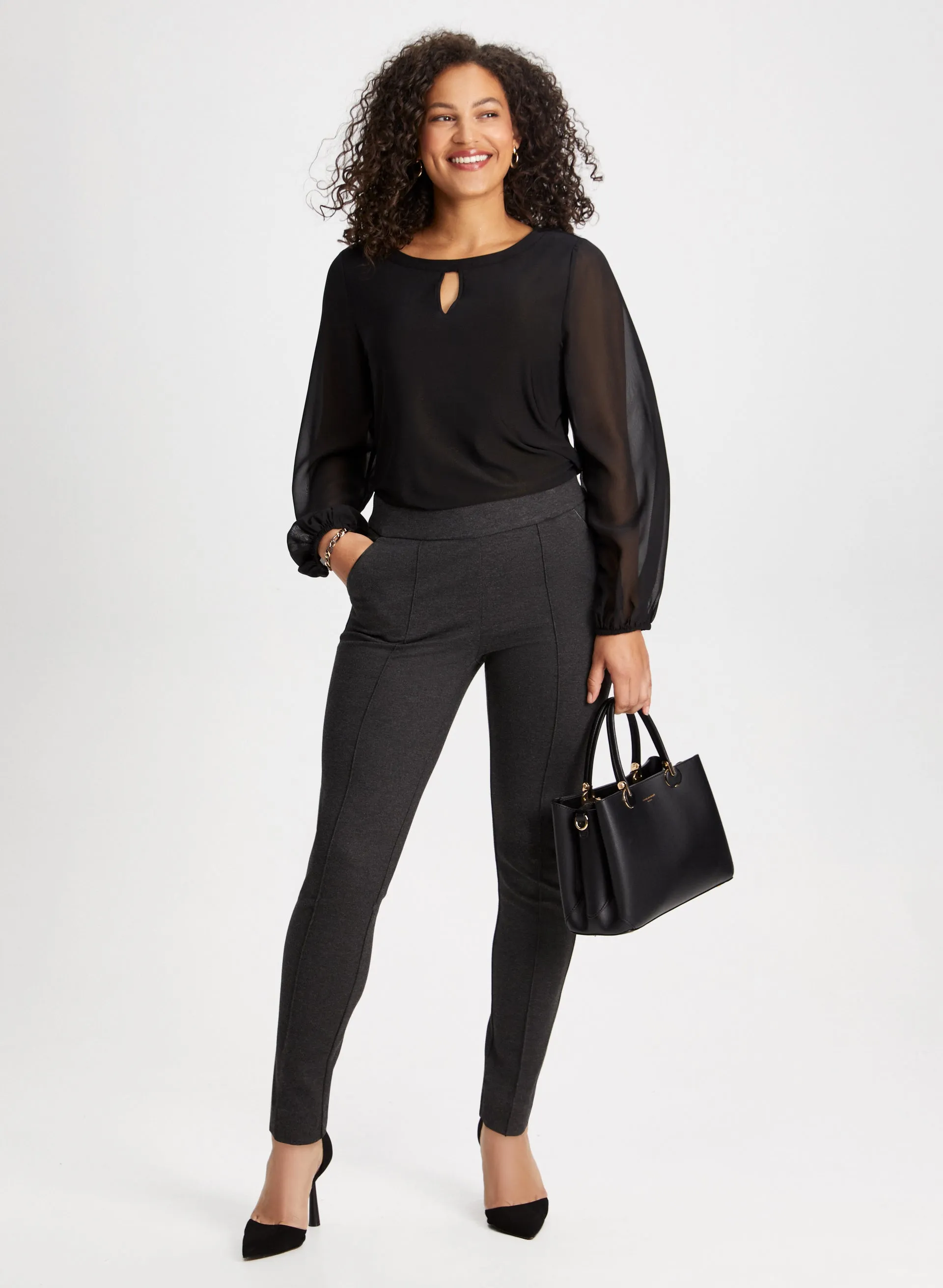 Keyhole Detail Chiffon Sleeve Top sold by Laura product image thumbnail 3