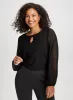 Keyhole Detail Chiffon Sleeve Top sold by Laura