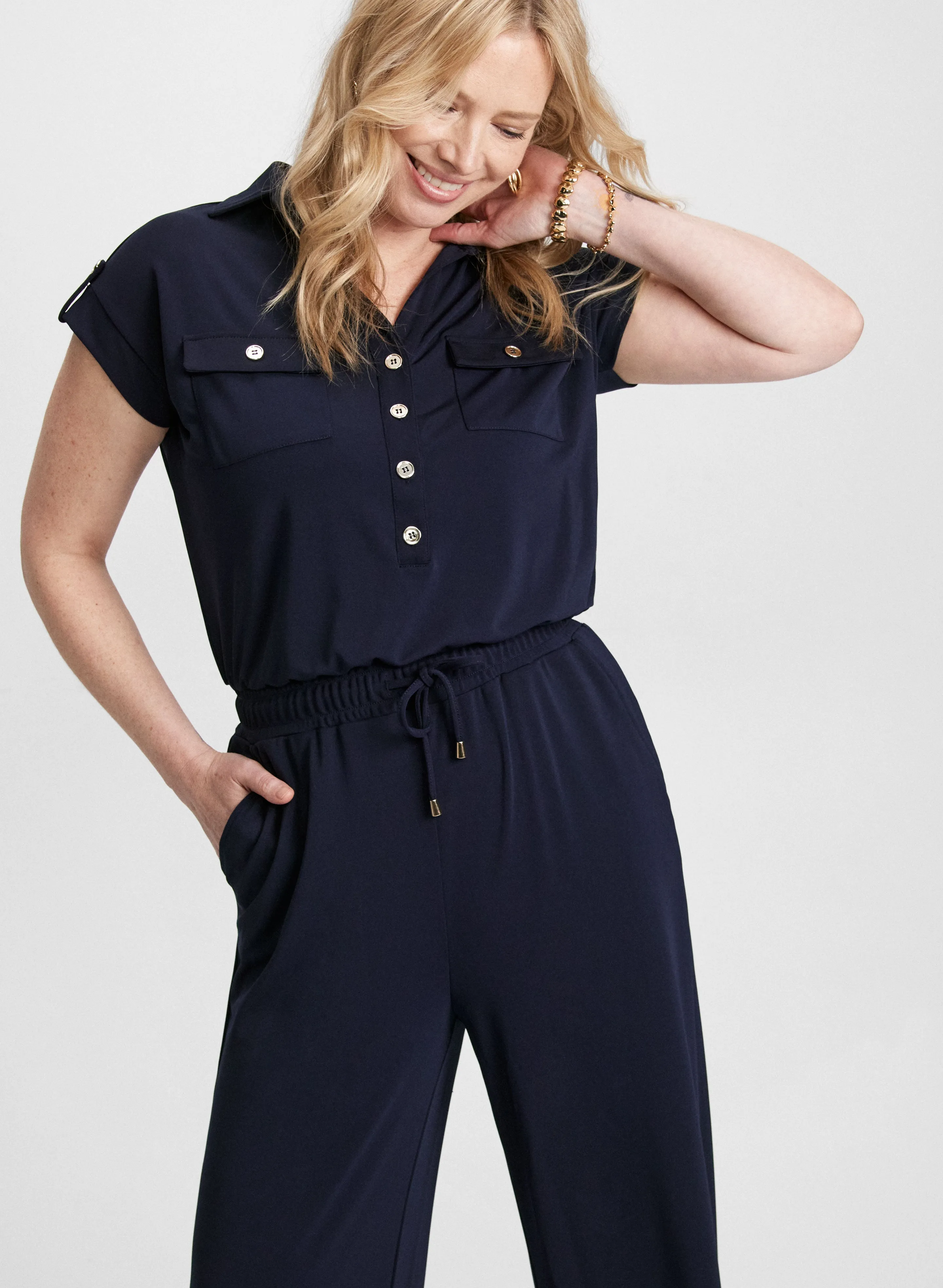 Button Down Jersey Jumpsuit sold by Laura product image thumbnail 4