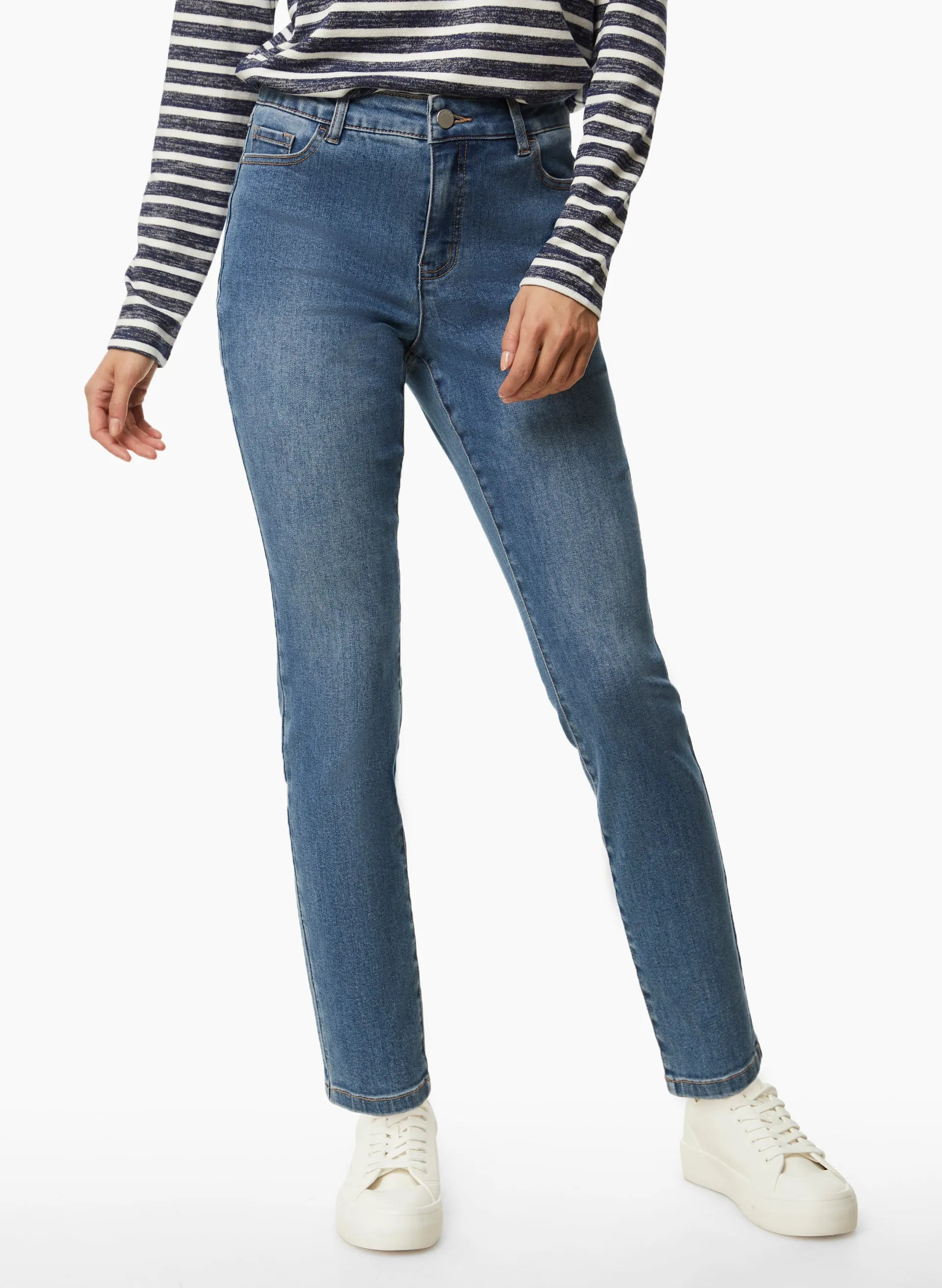 Essential High-Waist Slim Leg Jeans sold by Laura
