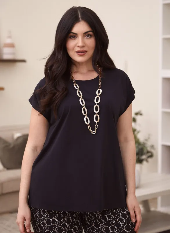Solid Cotton Modal Tee sold by Laura