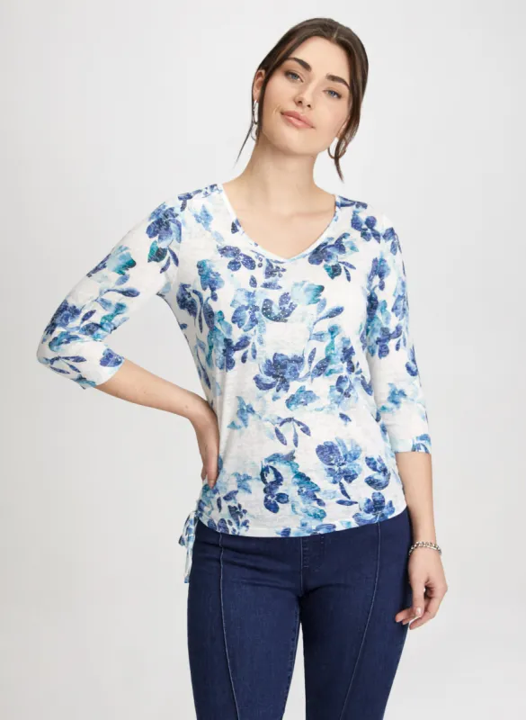 Floral Tied Hem Top sold by Laura